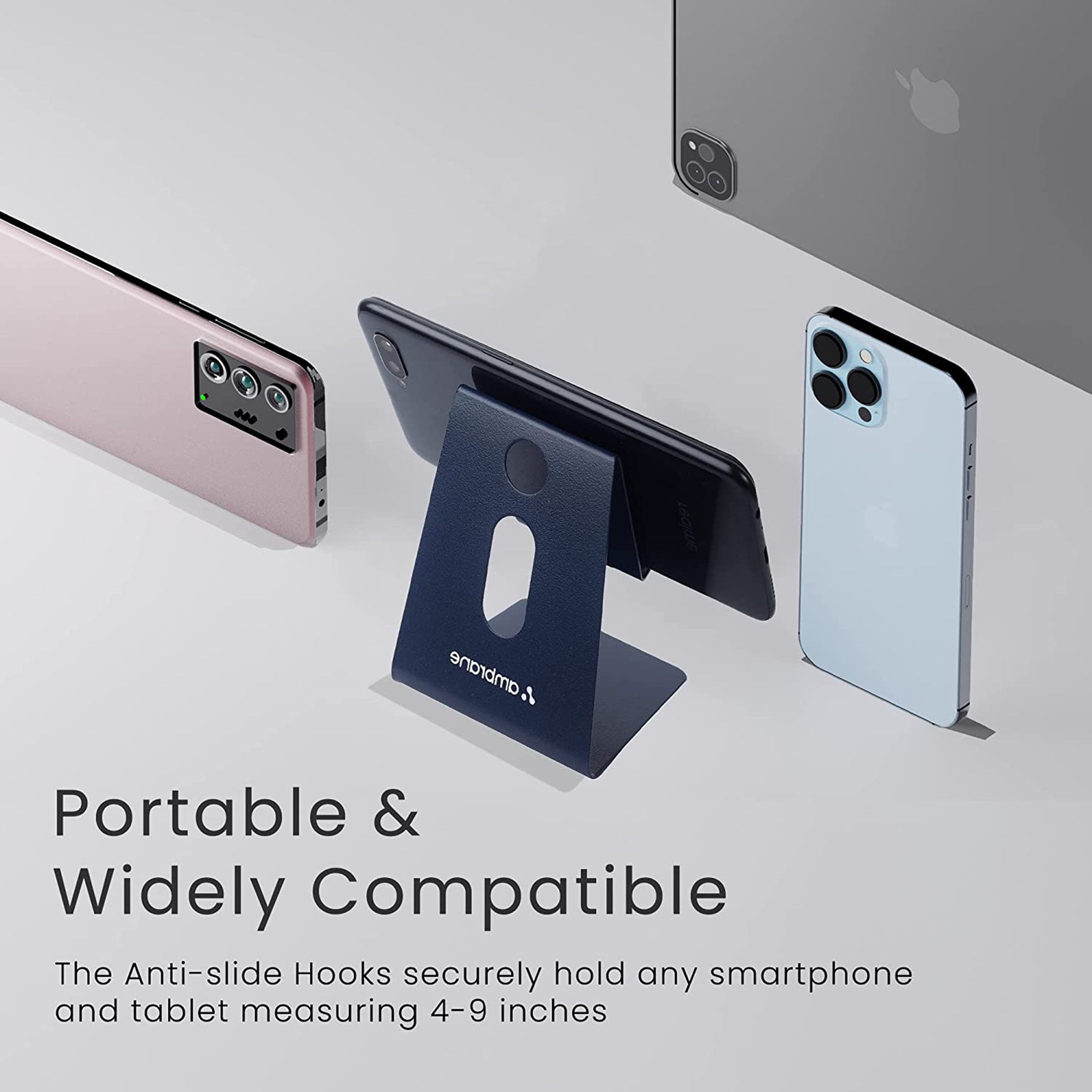 ambrane Anti Skid Holder For Mobiles (Multipurpose Stand, Blue)_5