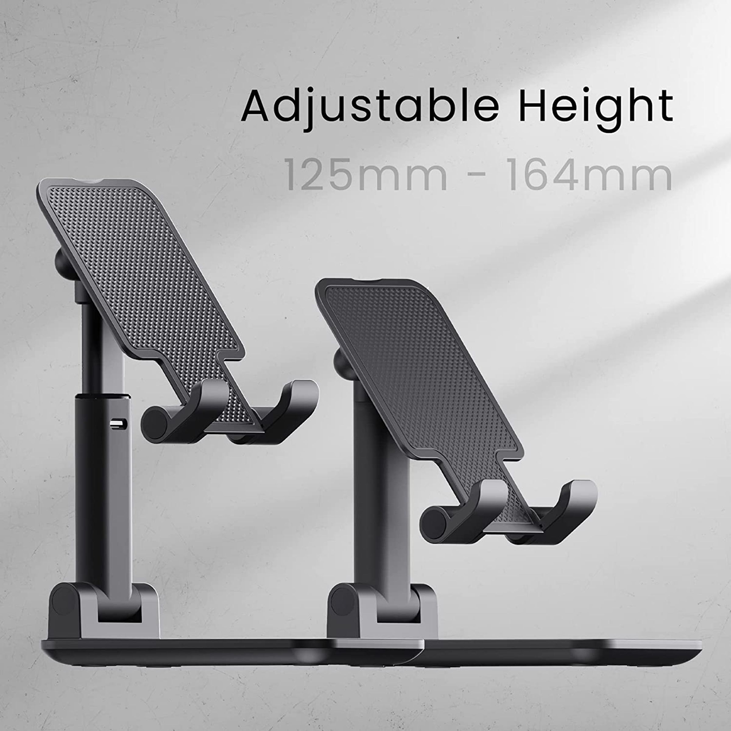 ambrane Anti Skid Holder For Mobiles (Adjustable Angle & Height, TwiStand, Black)_8