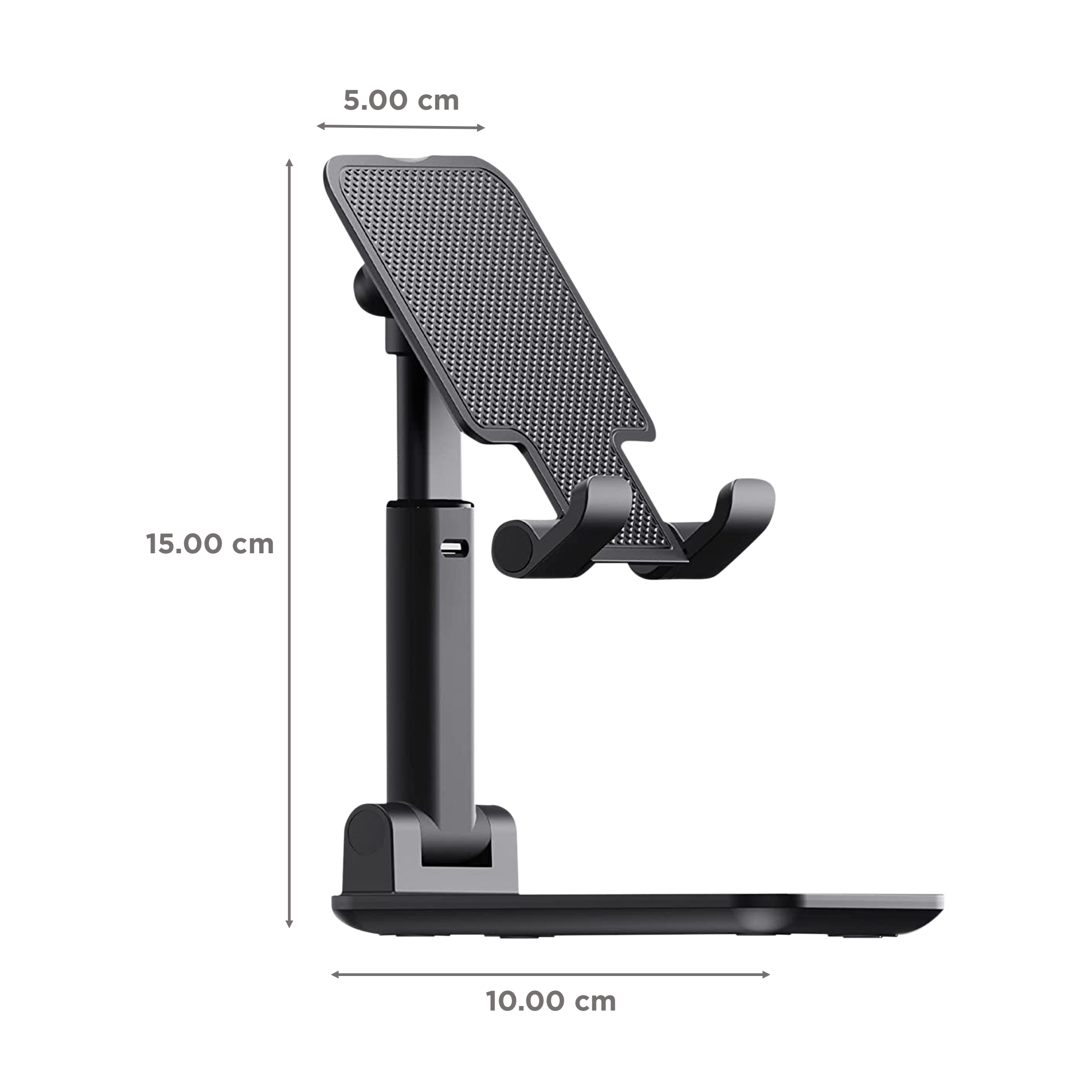 ambrane Anti Skid Holder For Mobiles (Adjustable Angle & Height, TwiStand, Black)_2