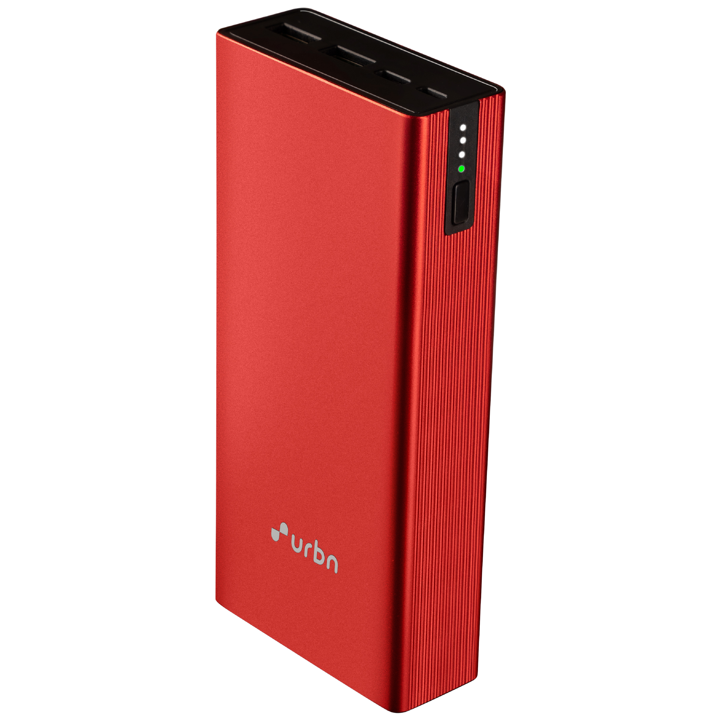 urbn 20000 mAh 20W Fast Charging Power Bank (2 Type A, 1 Type C & Micro B, Premium Carbon Fibre Texture, LED Charge Indicator, Red)_1