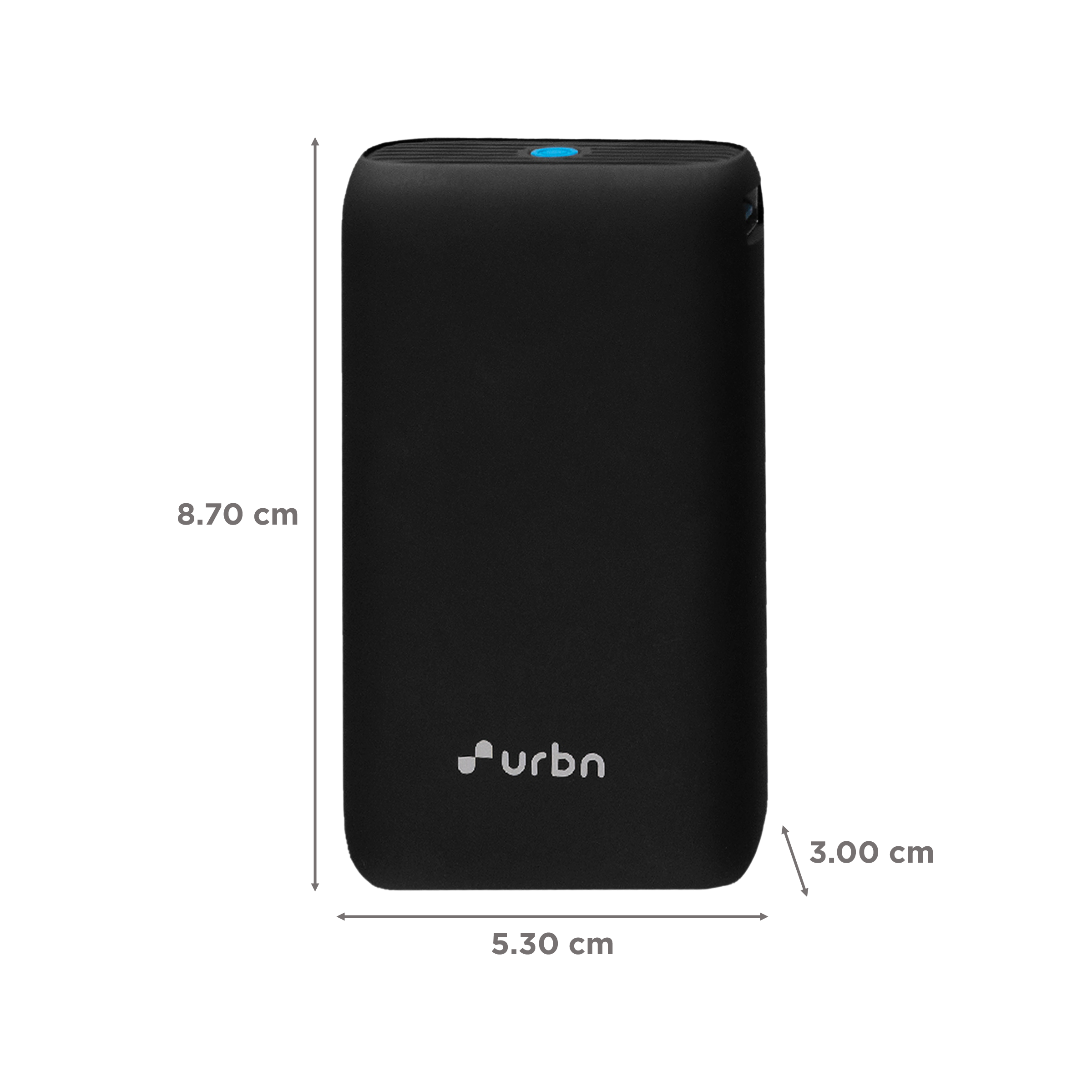urbn Nano 10000 mAh 20W Fast Charging Power Bank (1 Type A & 1 Type C, 12 Layer Circuit Protection, Black)_2