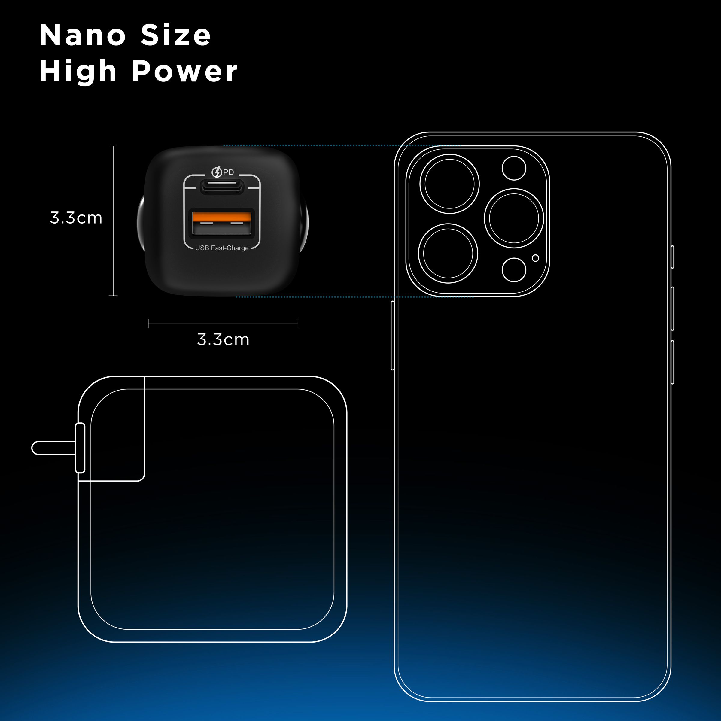 urbn 33W Type A & Type C 2-Port Fast Charger (Adapter Only, Short Circuit Control, Black)_7