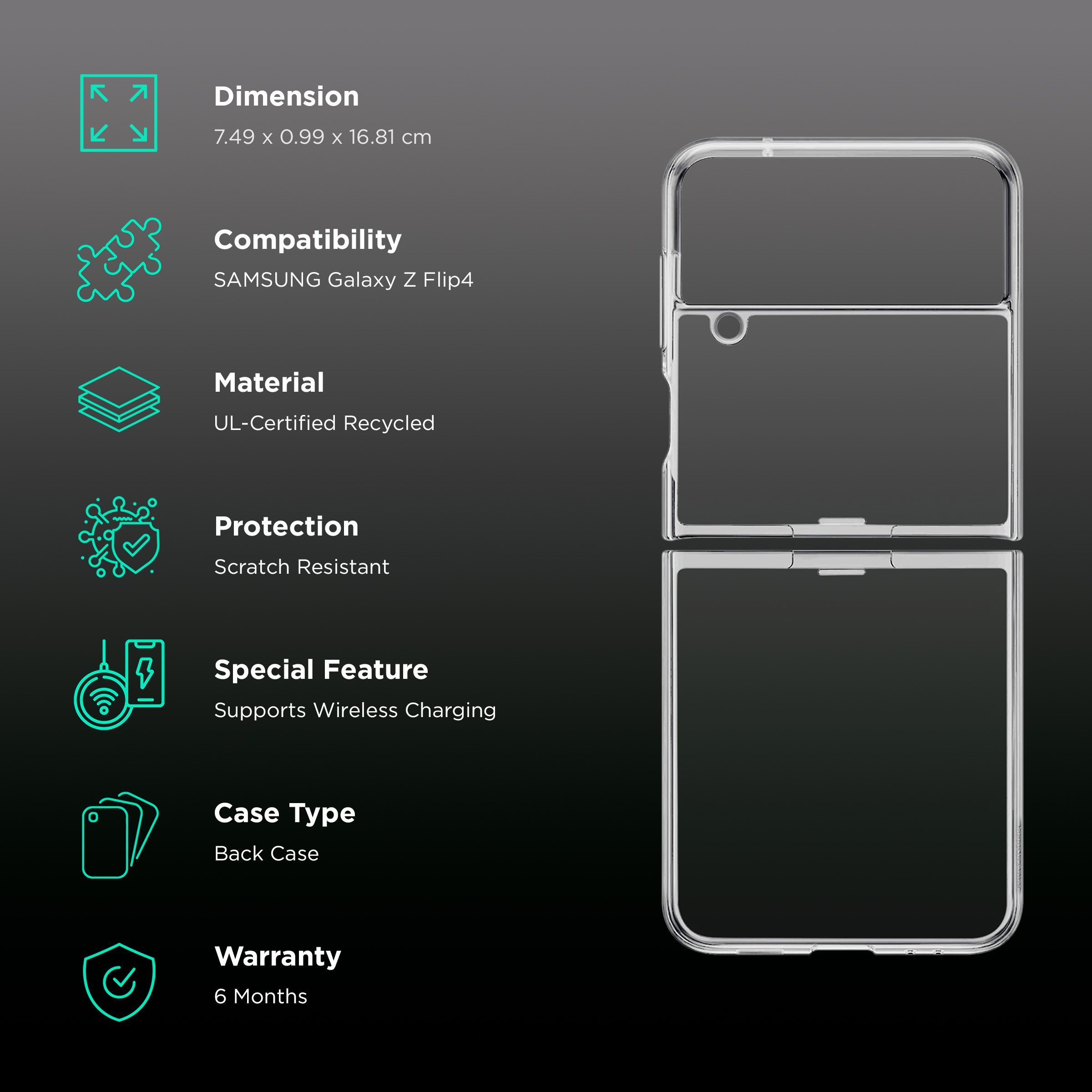 SAMSUNG UL-Certified Recycled Back Cover for SAMSUNG Galaxy Z Flip4 (Backside Ring Attachment, Transparent) SAMSUNG UL-Certified Recycled Back Cover for SAMSUNG Galaxy Z Flip4 (Backside Ring Attachment, Transparent)_2