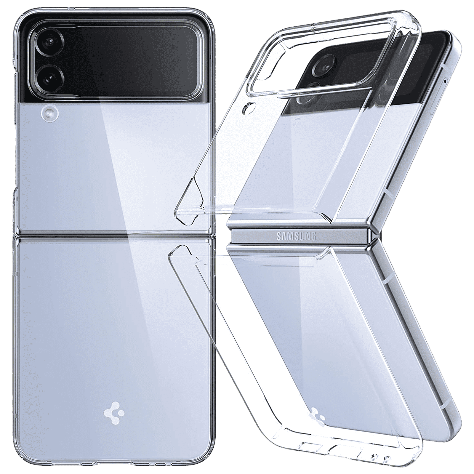 spigen AIRSKIN Polycarbonate Back Case for SAMSUNG Galaxy Z Flip 4 (Wireless Charging Compatible, Crystal Clear) spigen AIRSKIN Polycarbonate Back Case for SAMSUNG Galaxy Z Flip 4 (Wireless Charging Compatible, Crystal Clear)_1
