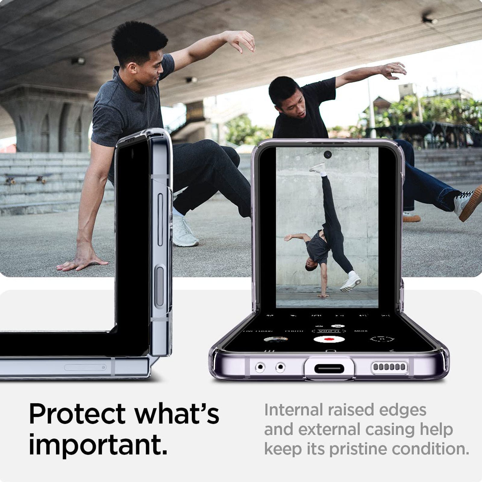 spigen AIRSKIN Polycarbonate Back Case for SAMSUNG Galaxy Z Flip 4 (Wireless Charging Compatible, Crystal Clear) spigen AIRSKIN Polycarbonate Back Case for SAMSUNG Galaxy Z Flip 4 (Wireless Charging Compatible, Crystal Clear)_4