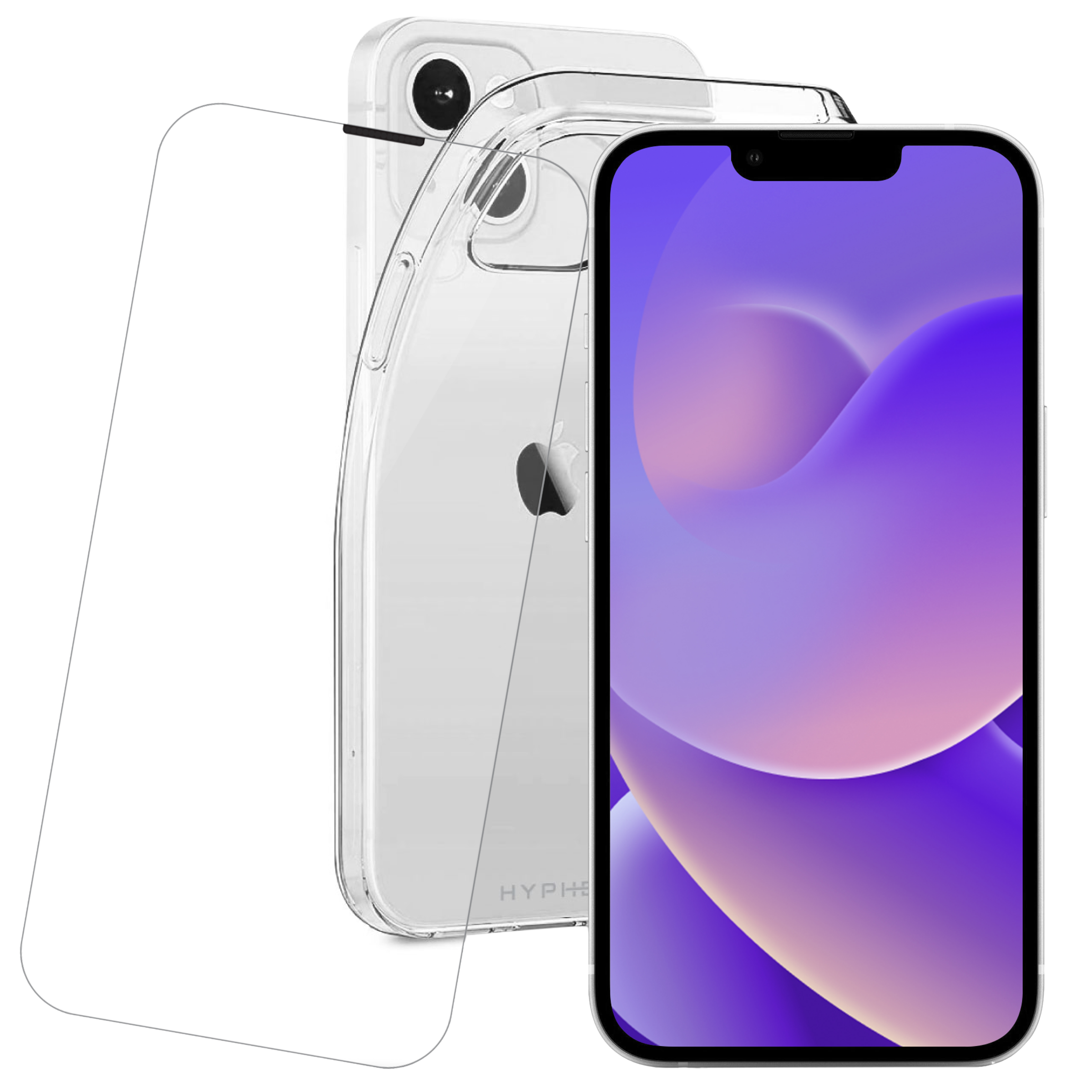 HYPHEN Aire Tempered Glass & TPU, Polycarbonate Back Cover Combo for Apple iPhone 14 Plus (Wireless Charging Compatible, Clear)_1