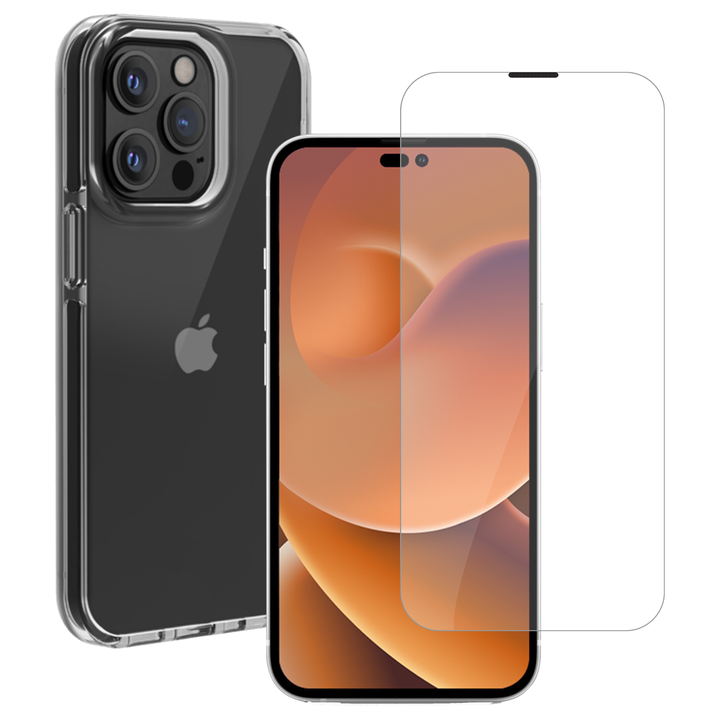 HYPHEN Duro Tempered Glass & TPU, Polycarbonate Back Cover Combo for Apple iPhone 14 Pro (Wireless Charging Compatible, Clear) HYPHEN Duro Tempered Glass & TPU, Polycarbonate Back Cover Combo for Apple iPhone 14 Pro (Wireless Charging Compatible, Clear)_1