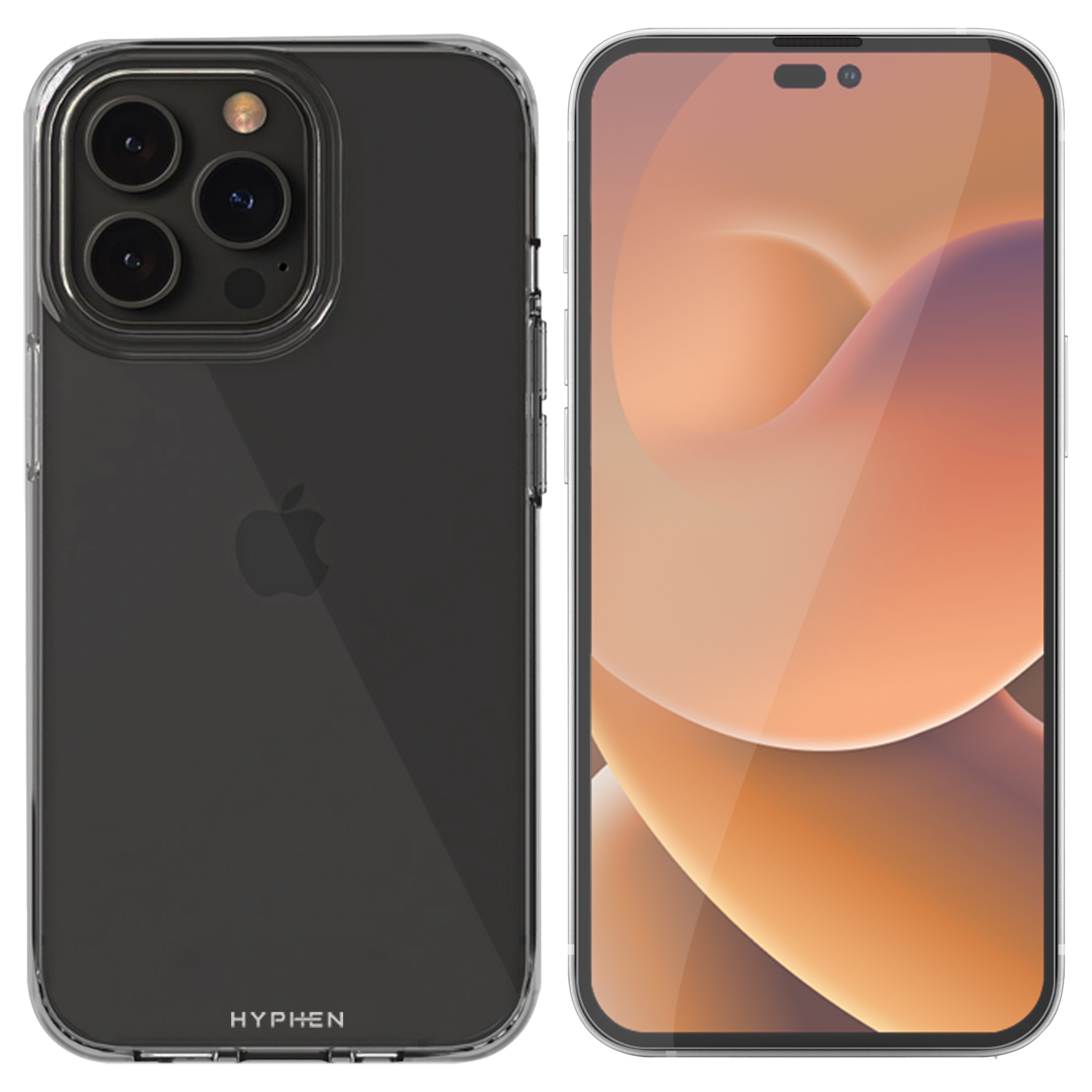 HYPHEN Duro Tempered Glass & TPU, Polycarbonate Back Cover Combo for Apple iPhone 14 Pro Max (Wireless Charging Compatible, Clear)_3