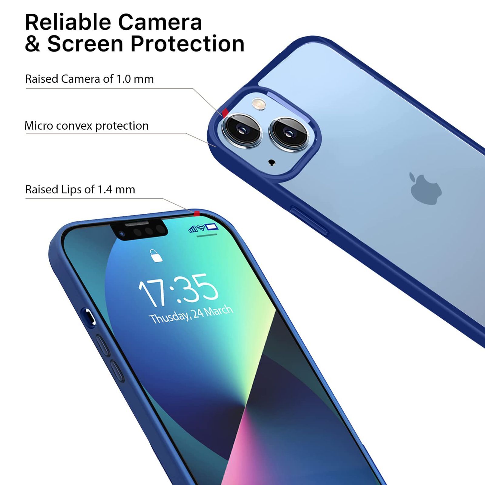 GRIPP Clarion Hard & Soft Polycarbonate Back Case for Apple iPhone 14 Plus (Shock Proof, Clear Blue)_8