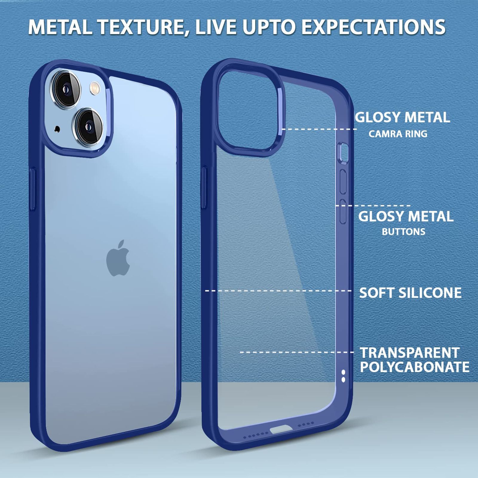 GRIPP Clarion Hard & Soft Polycarbonate Back Case for Apple iPhone 14 Plus (Shock Proof, Clear Blue)_4