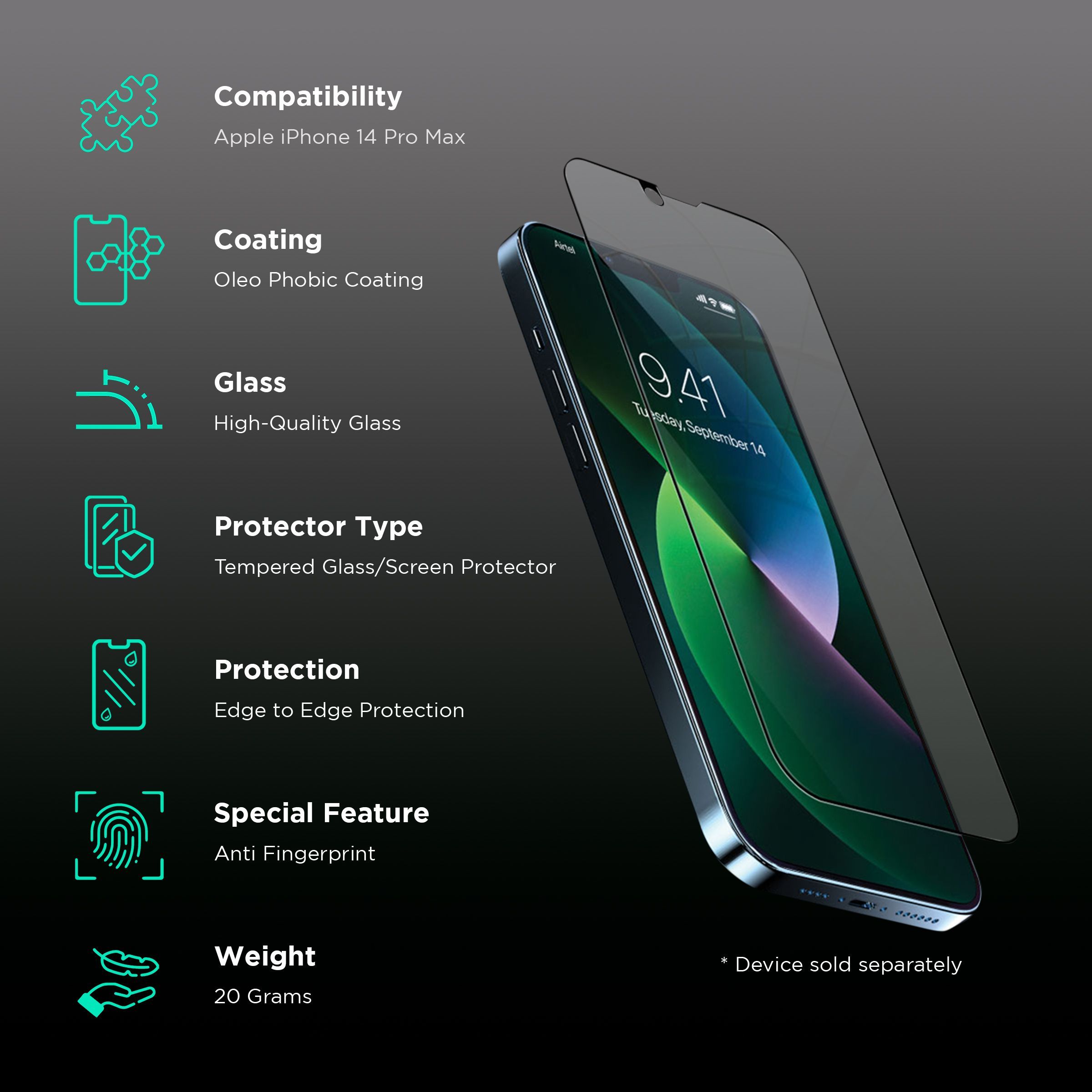 VAKU LUXOS Tempered Glass for Apple iPhone 14 Pro Max (Scratch Protection)_3