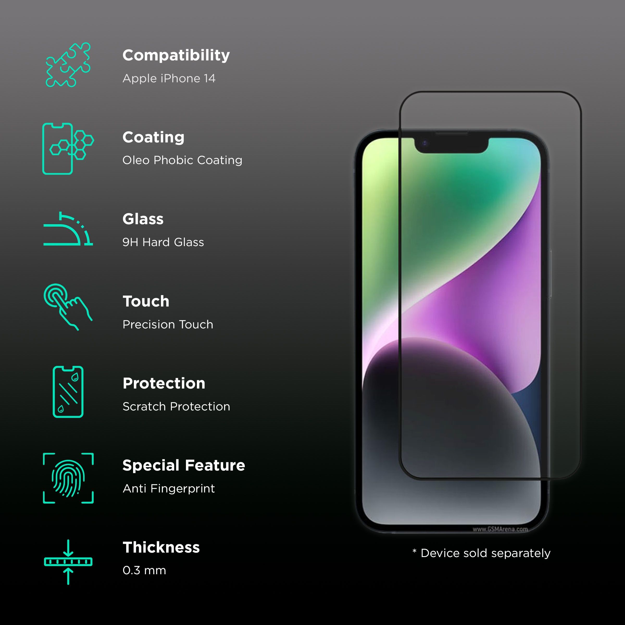 scratchgard Tempered Glass for Apple iPhone 14 (Oleophobic Screen) scratchgard Tempered Glass for Apple iPhone 14 (Oleophobic Screen)_3