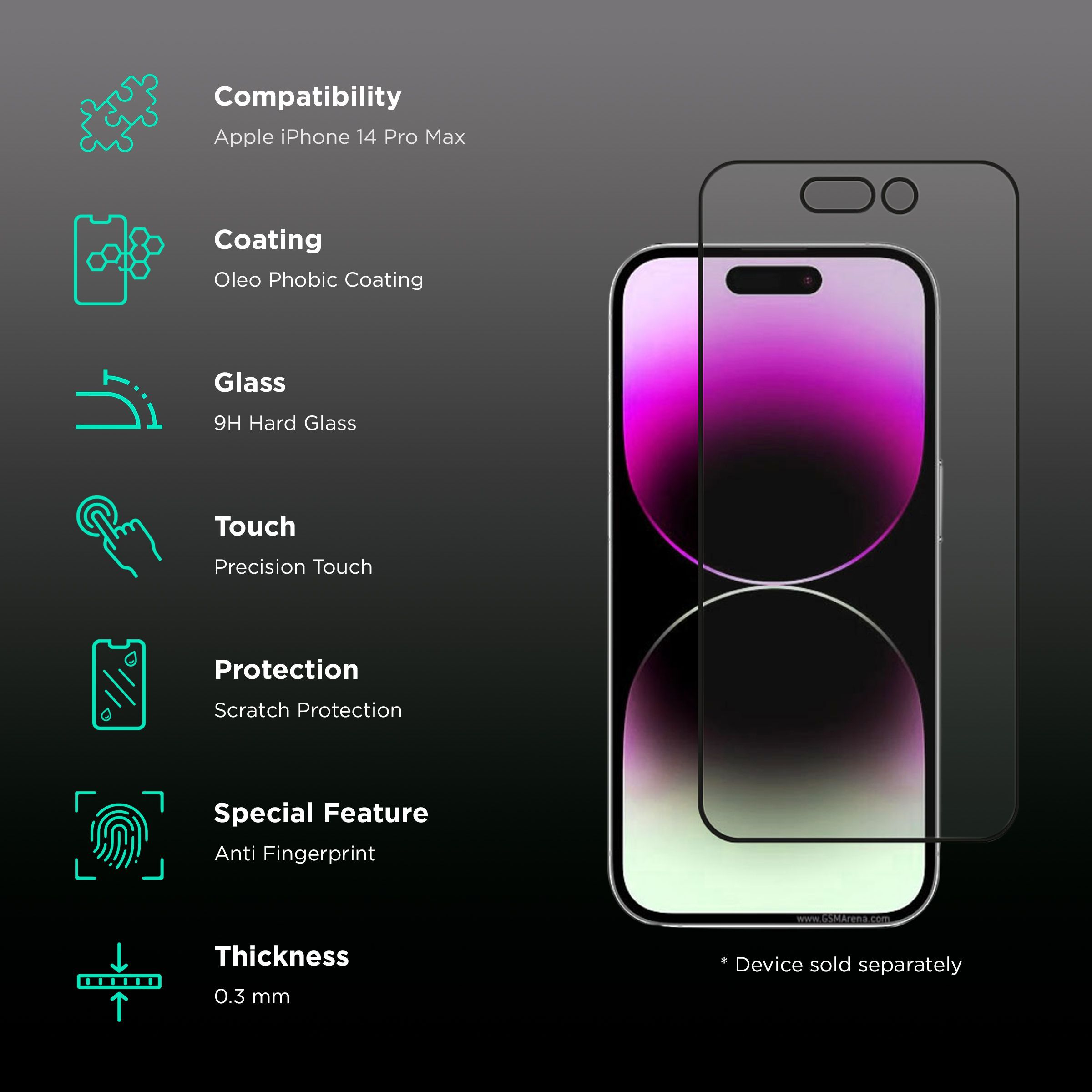 scratchgard primo Tempered Glass for Apple iPhone 14 Pro Max (Precision Touch Sensitivity)_3