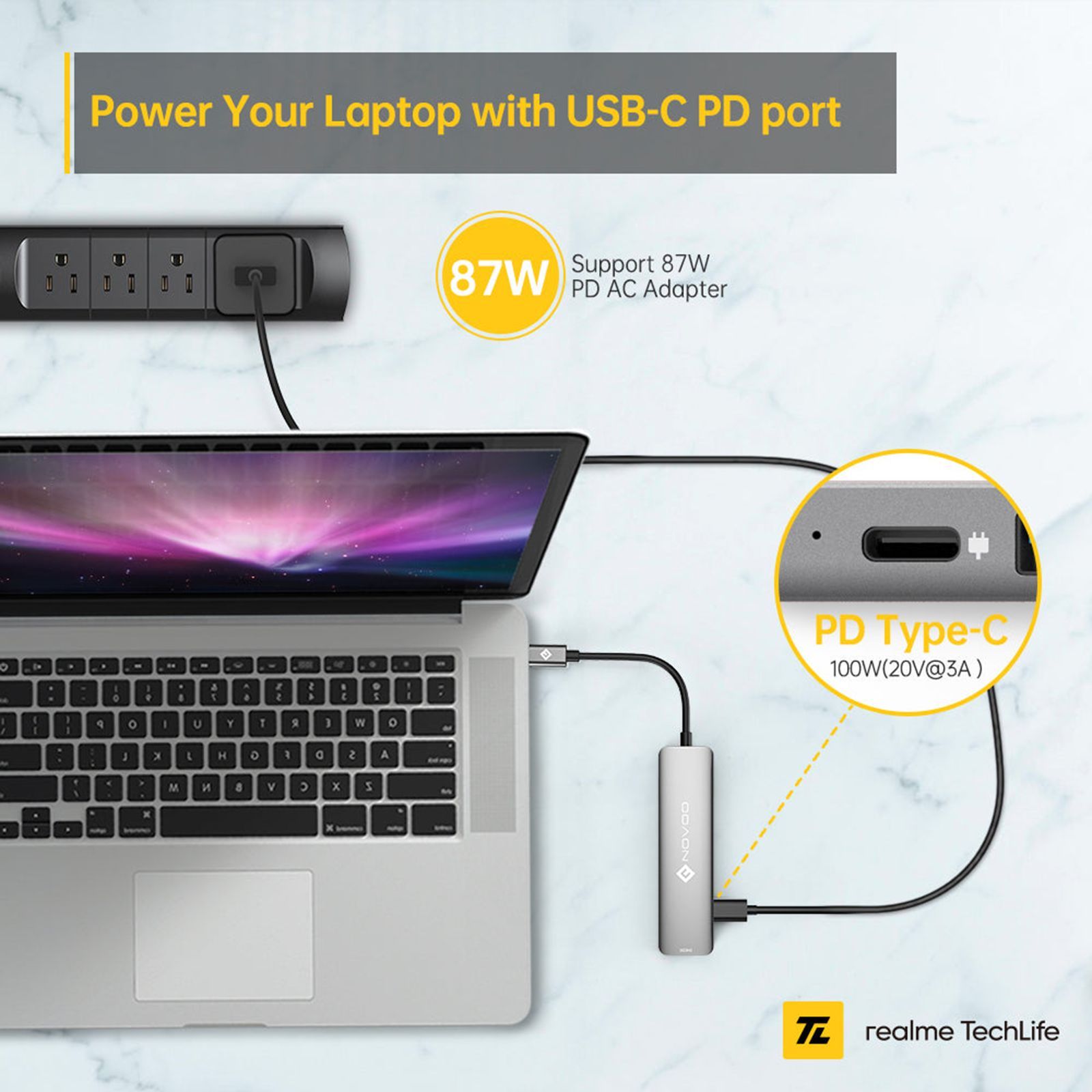 Novoo 6-in-1 USB 3.0 Type C to USB Type C, USB 3.0 Type A, SD Card Slot, TF Card Reader, HDMI Type A USB Hub (5 Gbps Data Transfer Rate, Grey)_9