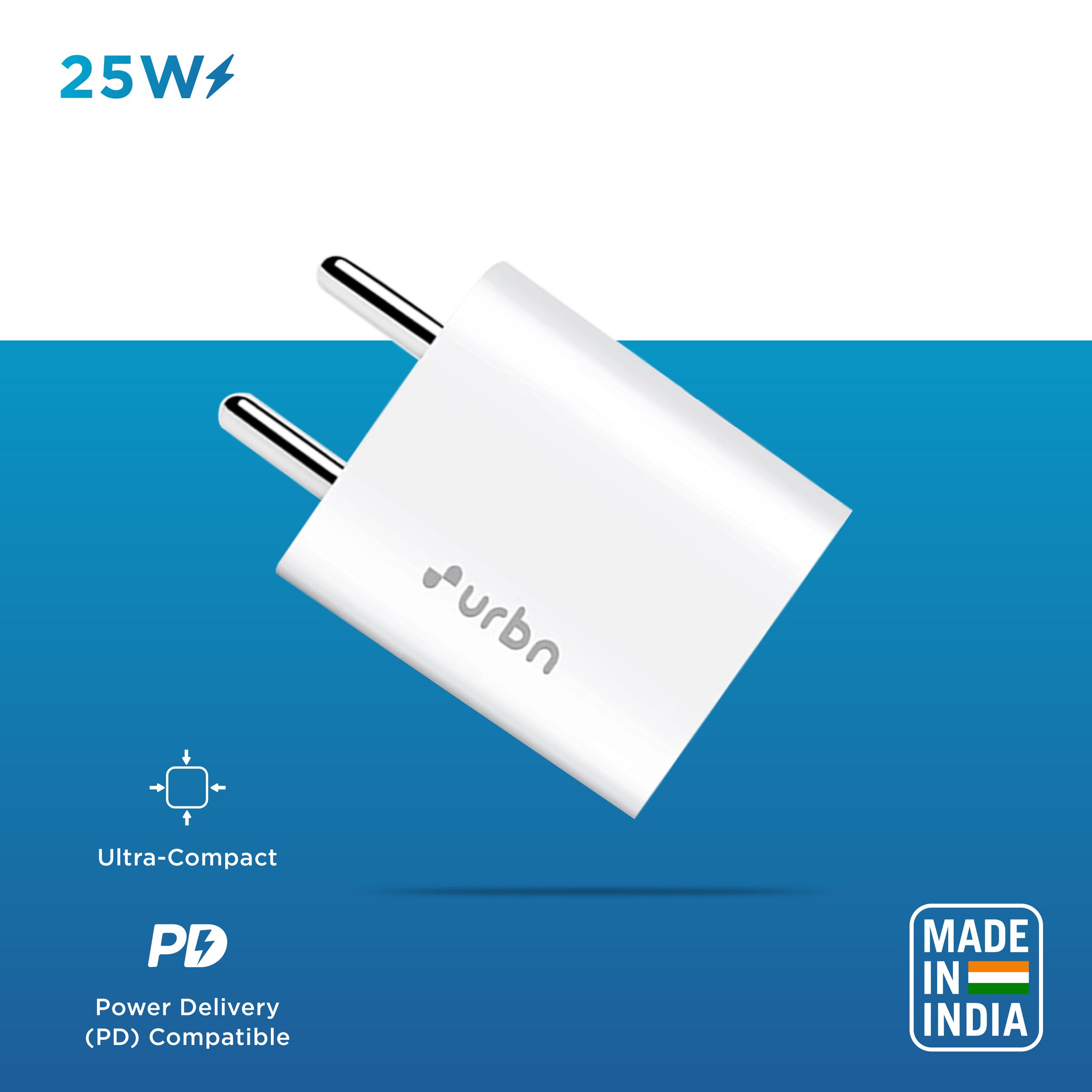 urbn 25W Type C Fast Charger (Adapter Only, Short Circuit Control, White)_10