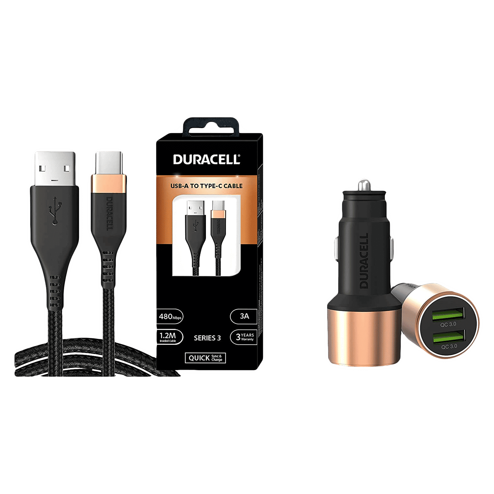 DURACELL 36W Fast Car Charger (Qualcomm Certified, Smart IC Technology, Black)_6