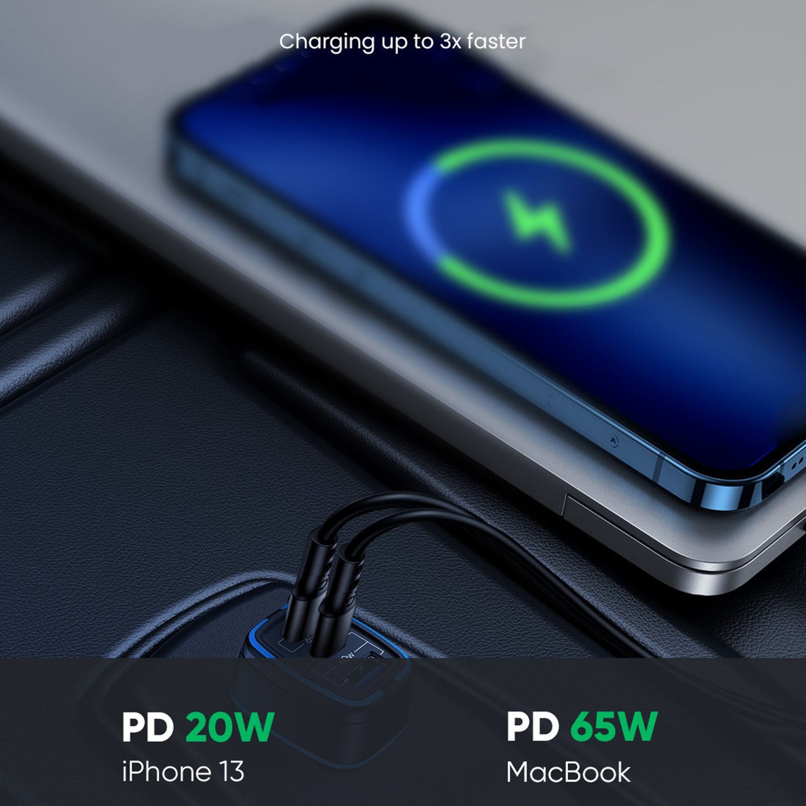 stuffcool Ultimus 115W Type A & Type C 3-Port Fast Charger (Adapter Only, Auto Detect IC, Black)_6