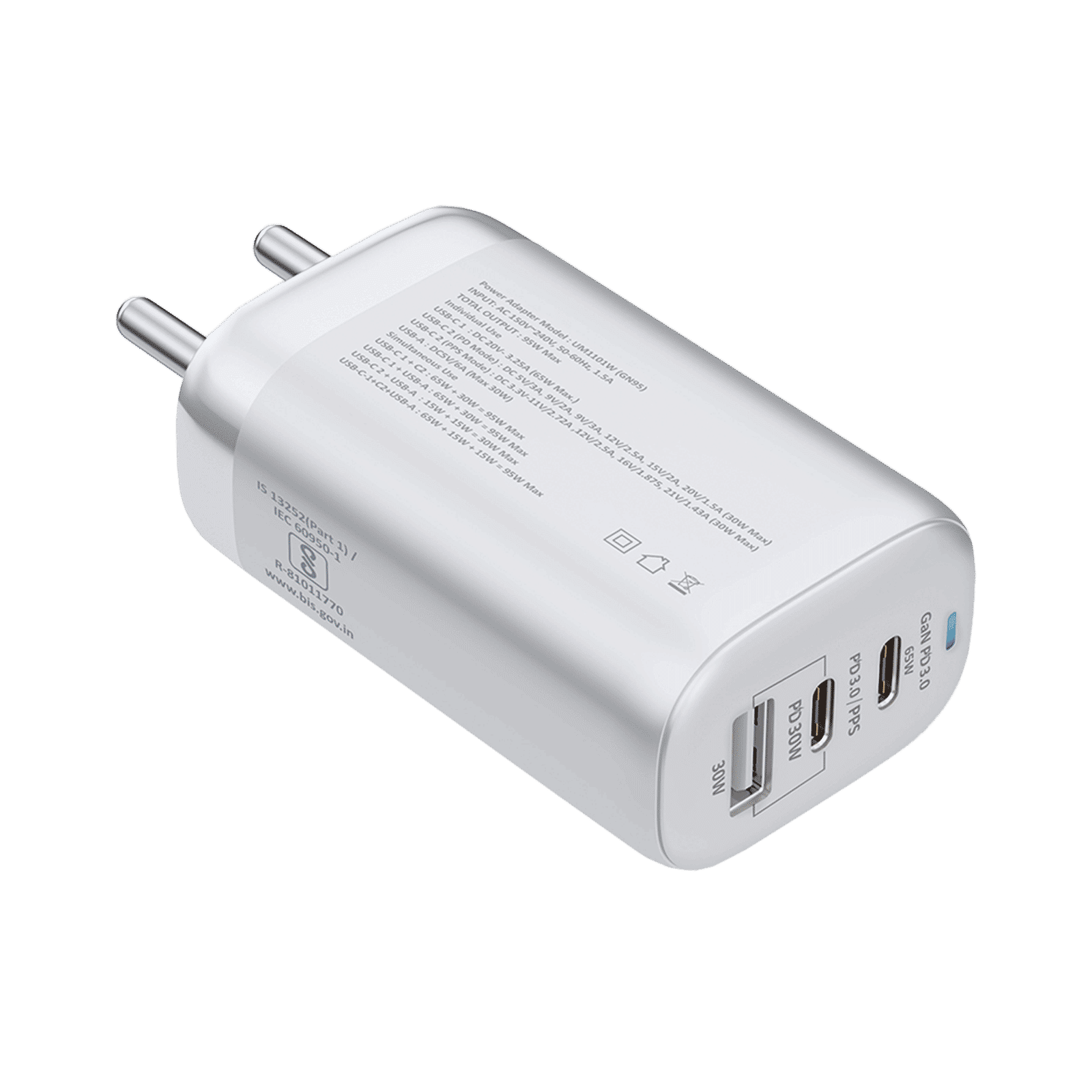 ultraprolink Boost 95W Type A & Type C 3-Port Fast Charger (Type C to Type C, Multi-Layer Protection, White) ultraprolink Boost 95W Type A & Type C 3-Port Fast Charger (Type C to Type C, Multi-Layer Protection, White)_4