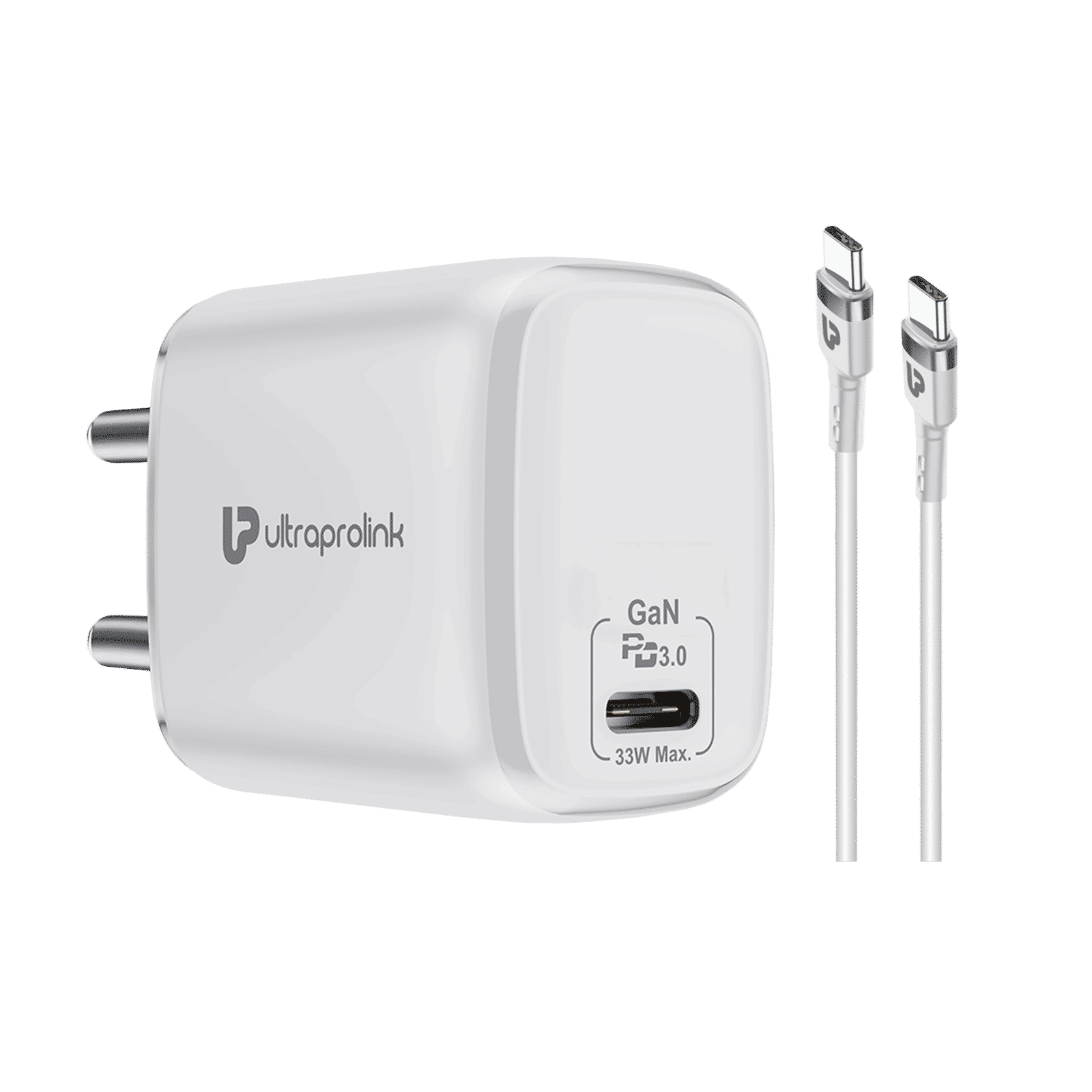 ultraprolink Boost 33W Type C Fast Charger (Type C to Type C, Multi-Layer Protection, White)_1