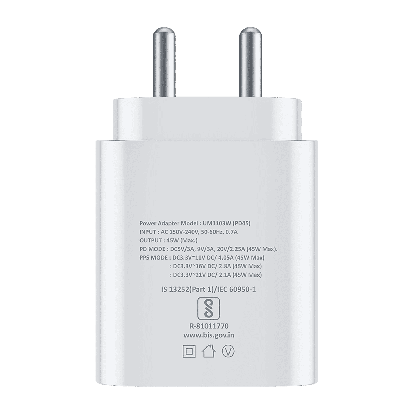 ultraprolink Boost 45W Type C Fast Charger (Type C to Type C, Multi-Layer Protection, White)_3