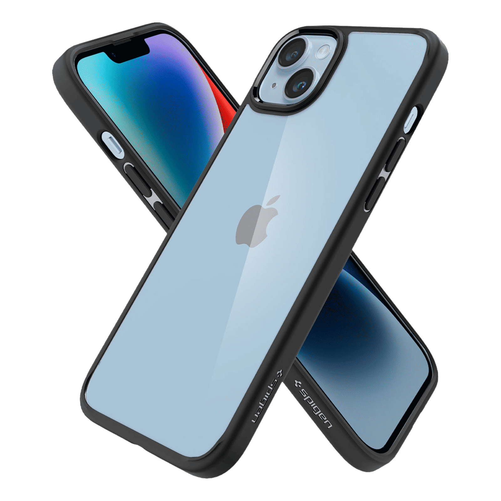 spigen Ultra Hybrid TPU & Polycarbonate Back Case for Apple iPhone 14 Plus (Wireless Charging Compatible, Matte Black)_14