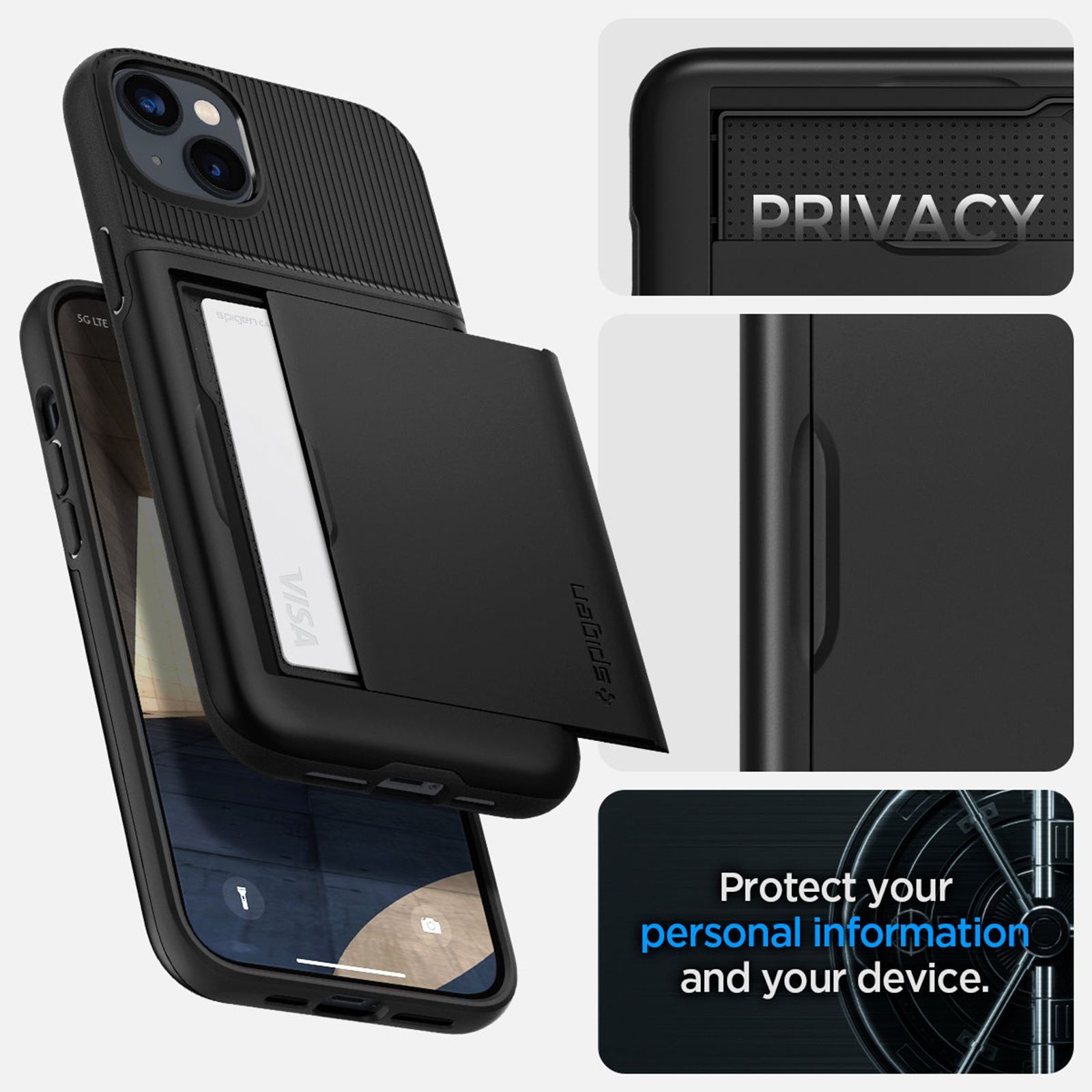 spigen Slim Armor CS TPU & Polycarbonate Back Case for Apple iPhone 14 Plus (Air Cushion Technology, Black)_5