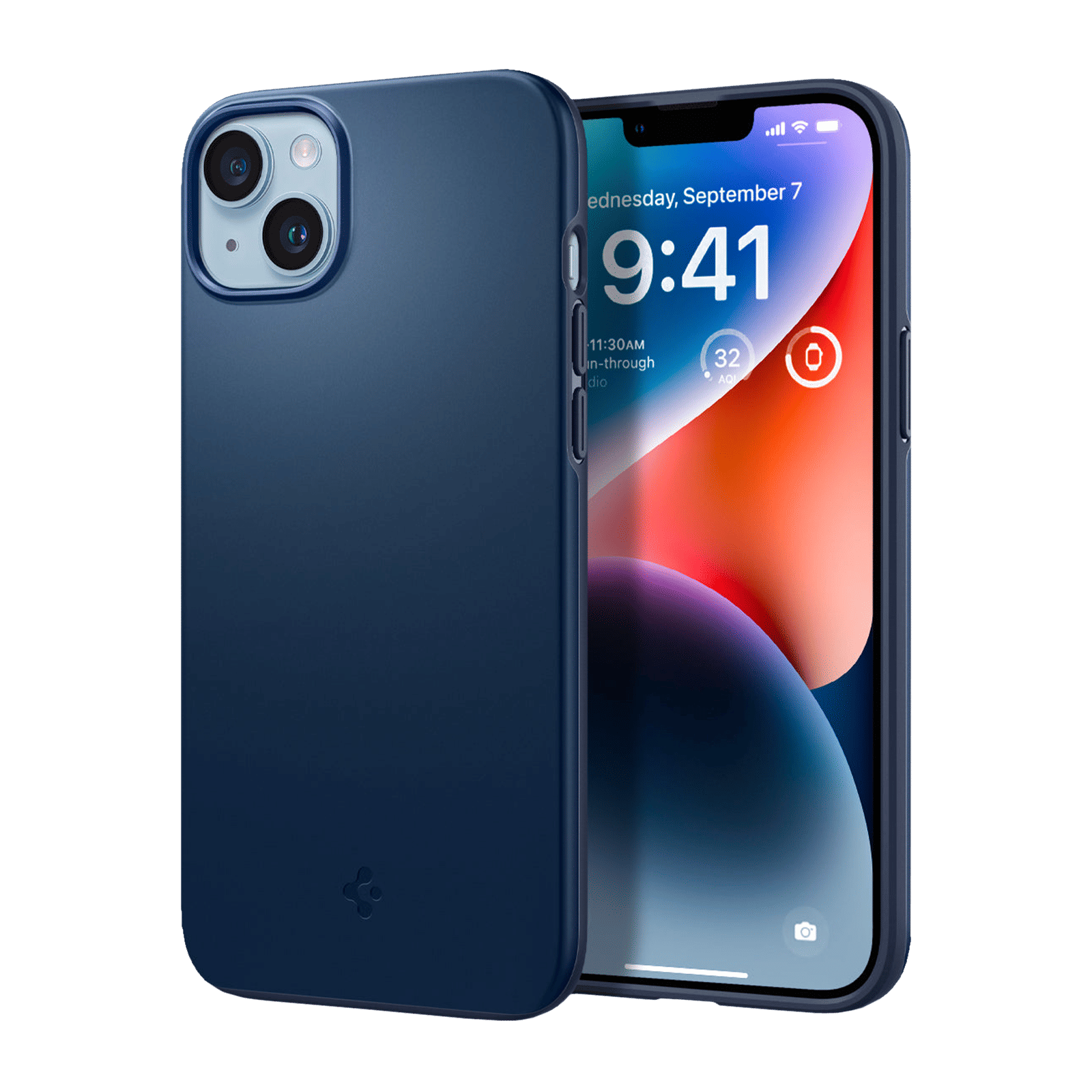spigen Thin Fit TPU & Polycarbonate Back Case for Apple iPhone 14 Plus (Wireless Charging Compatible, Navy Blue) spigen Thin Fit TPU & Polycarbonate Back Case for Apple iPhone 14 Plus (Wireless Charging Compatible, Navy Blue)_1