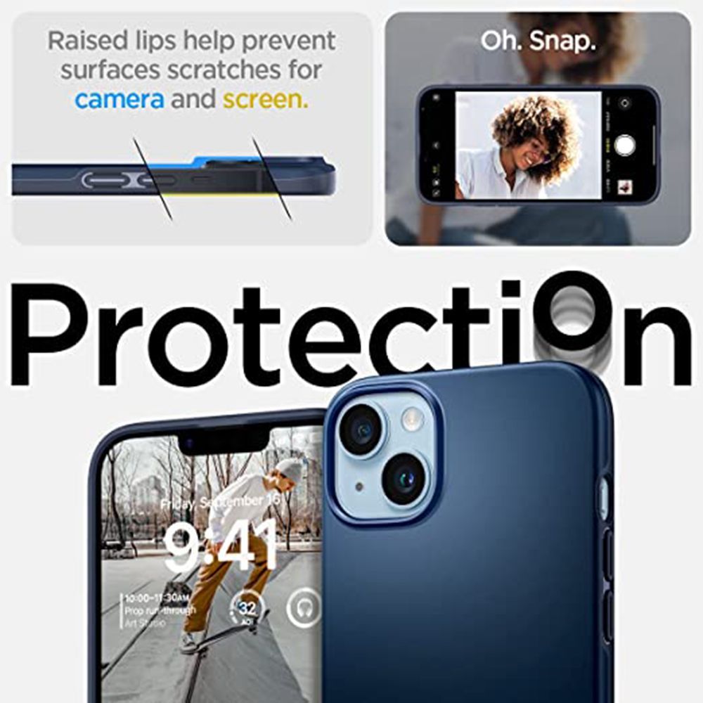spigen Thin Fit TPU & Polycarbonate Back Case for Apple iPhone 14 Plus (Wireless Charging Compatible, Navy Blue) spigen Thin Fit TPU & Polycarbonate Back Case for Apple iPhone 14 Plus (Wireless Charging Compatible, Navy Blue)_9