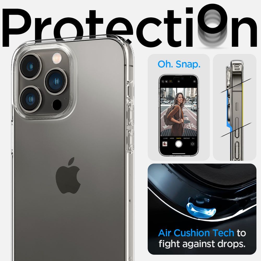 spigen Liquid Crystal TPU Back Case for Apple iPhone 14 Pro (Wireless Charging Compatible, Crystal Clear)_7