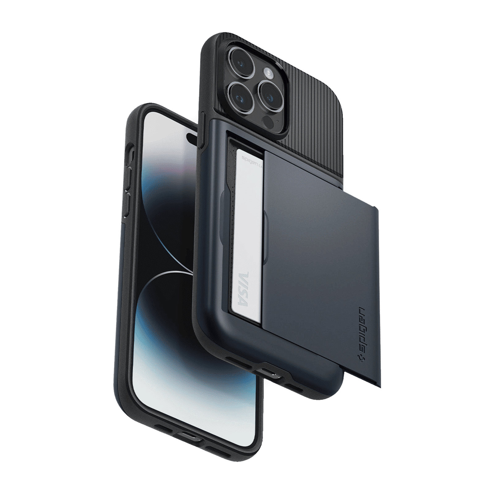 spigen Slim Armor CS TPU & Polycarbonate Back Case for Apple iPhone 14 Pro (Air Cushion Technology, Metal Slate) spigen Slim Armor CS TPU & Polycarbonate Back Case for Apple iPhone 14 Pro (Air Cushion Technology, Metal Slate)_16