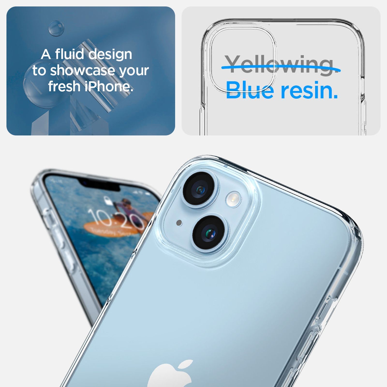 spigen Liquid Crystal TPU Back Case for Apple iPhone 14 (Wireless Charging Compatible, Crystal Clear)_9