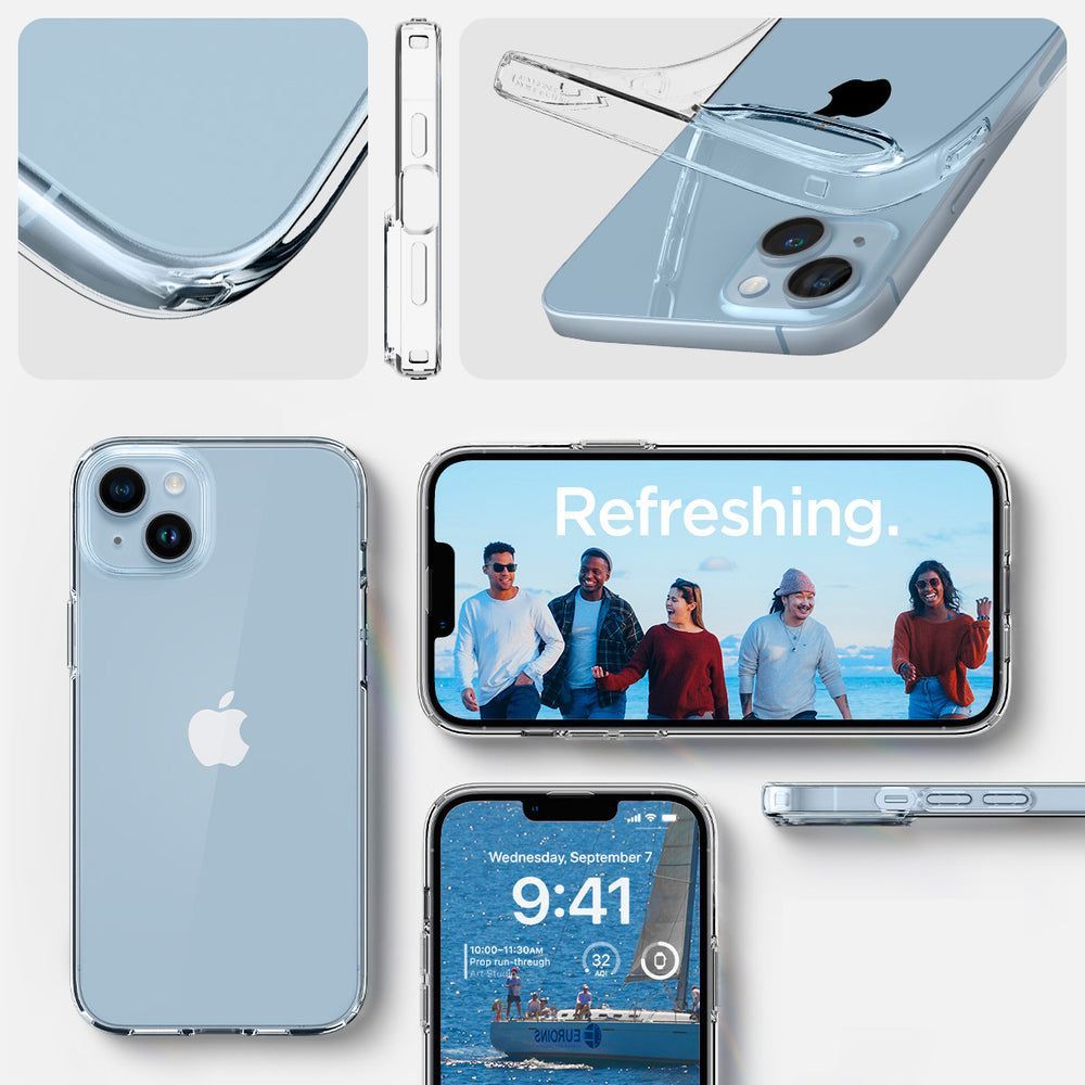 spigen Liquid Crystal TPU Back Case for Apple iPhone 14 (Wireless Charging Compatible, Crystal Clear)_6