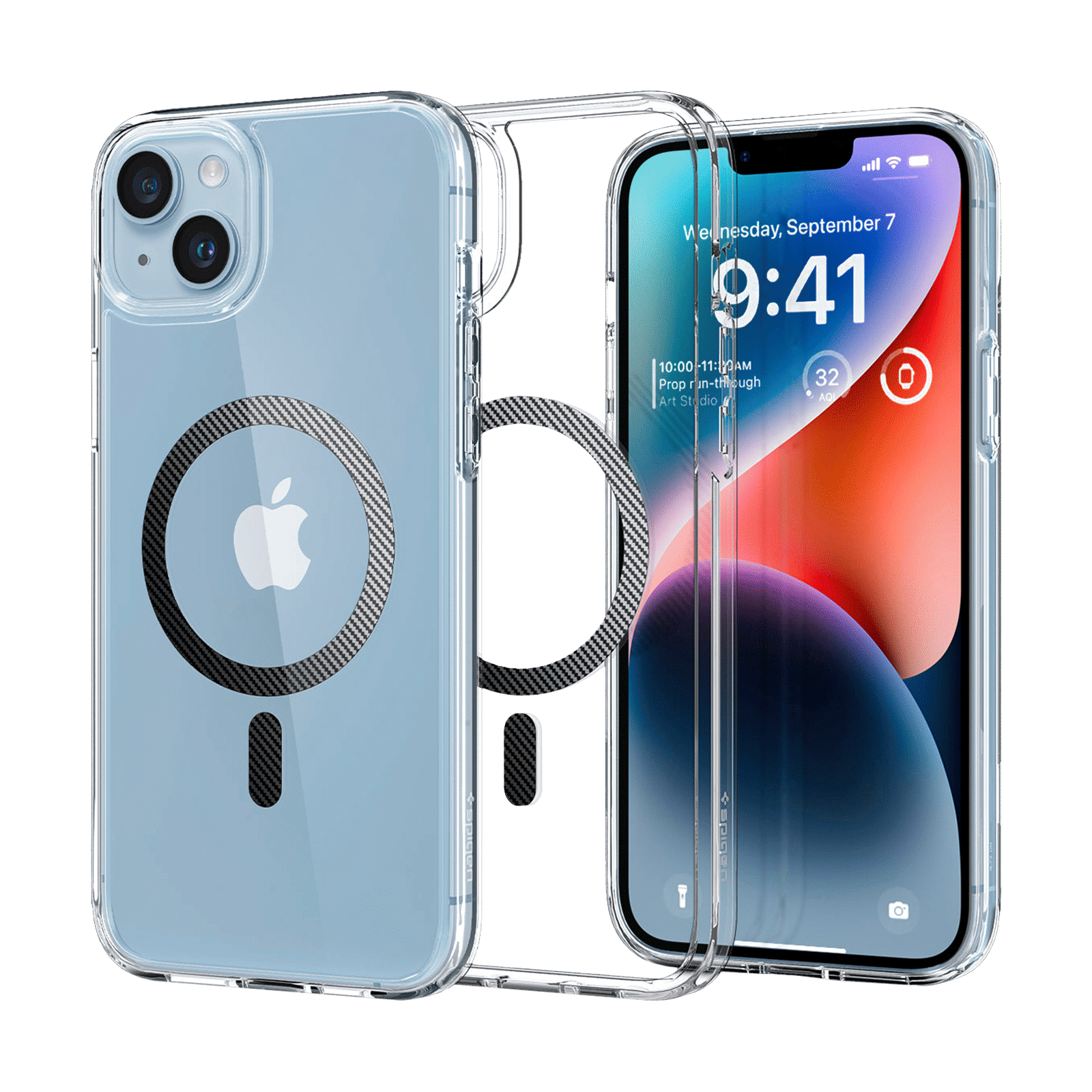 spigen Ultra Hybrid MagFit TPU & Polycarbonate Back Case for Apple iPhone 14 (Wireless Charging Compatible, Clear)_1