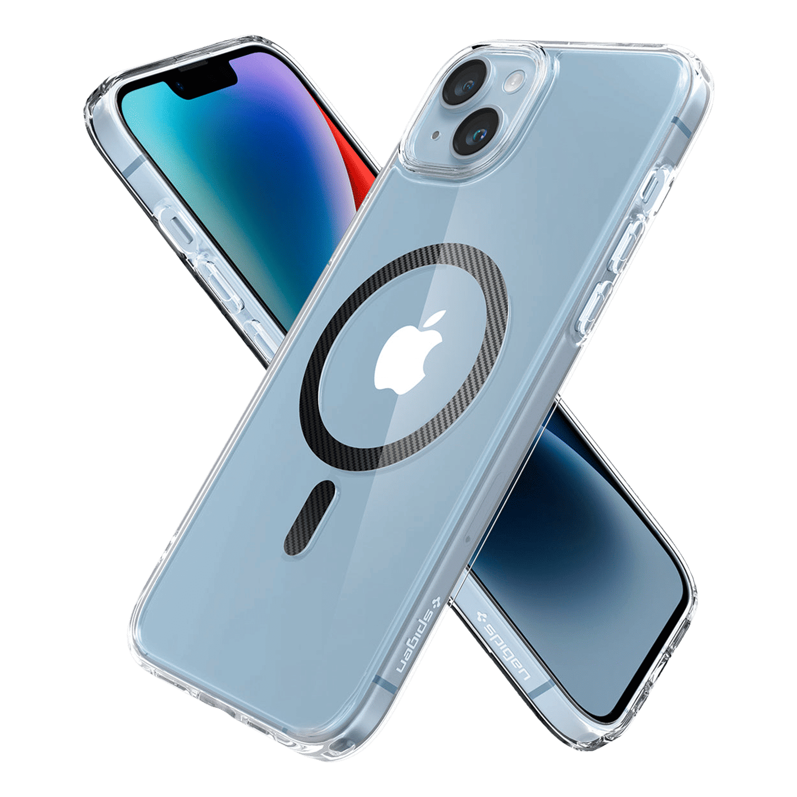 spigen Ultra Hybrid MagFit TPU & Polycarbonate Back Case for Apple iPhone 14 (Wireless Charging Compatible, Clear)_11