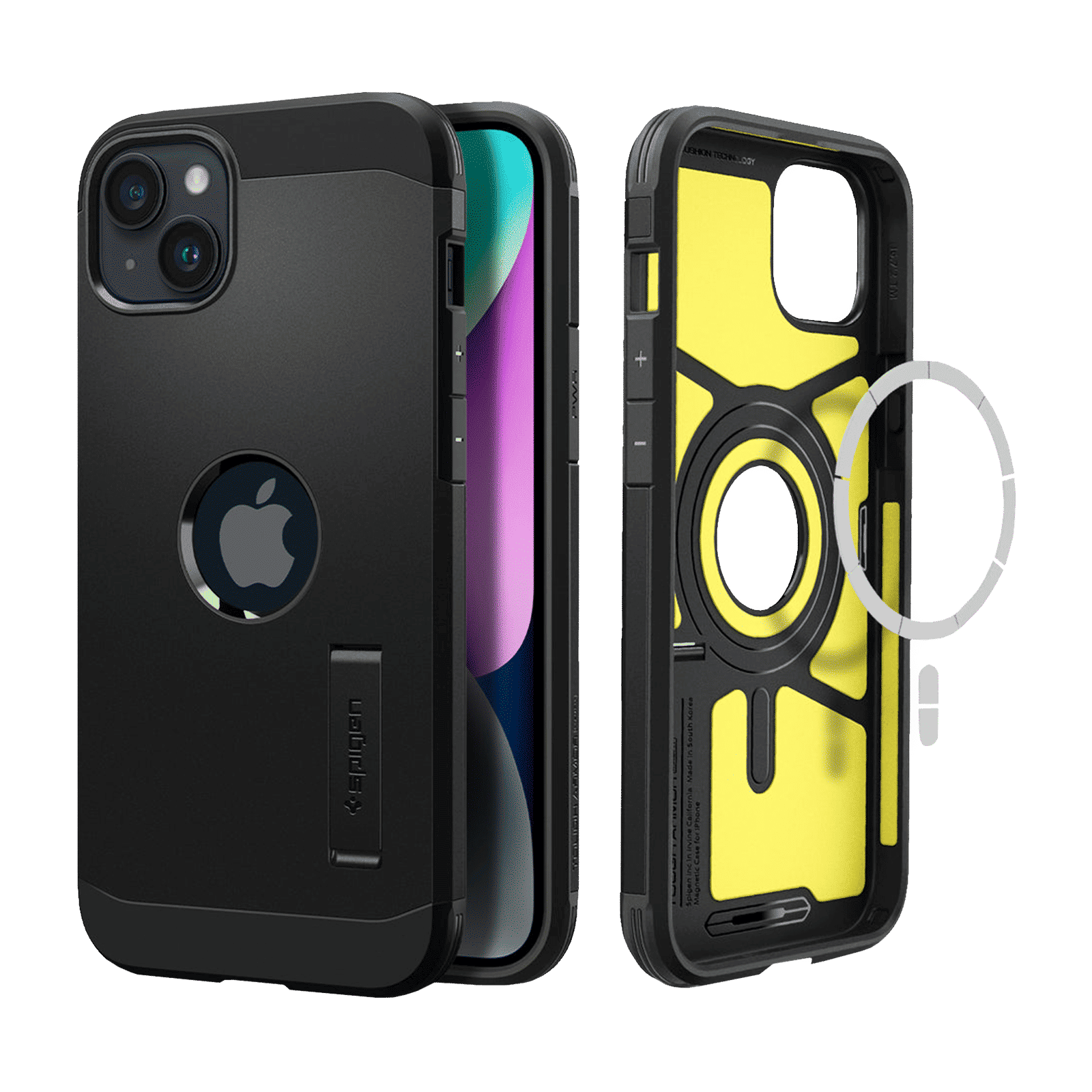 spigen Tough Armor MagFit TPU & Polycarbonate Back Case for Apple iPhone 14 (Wireless Charging Compatible, Black)_1