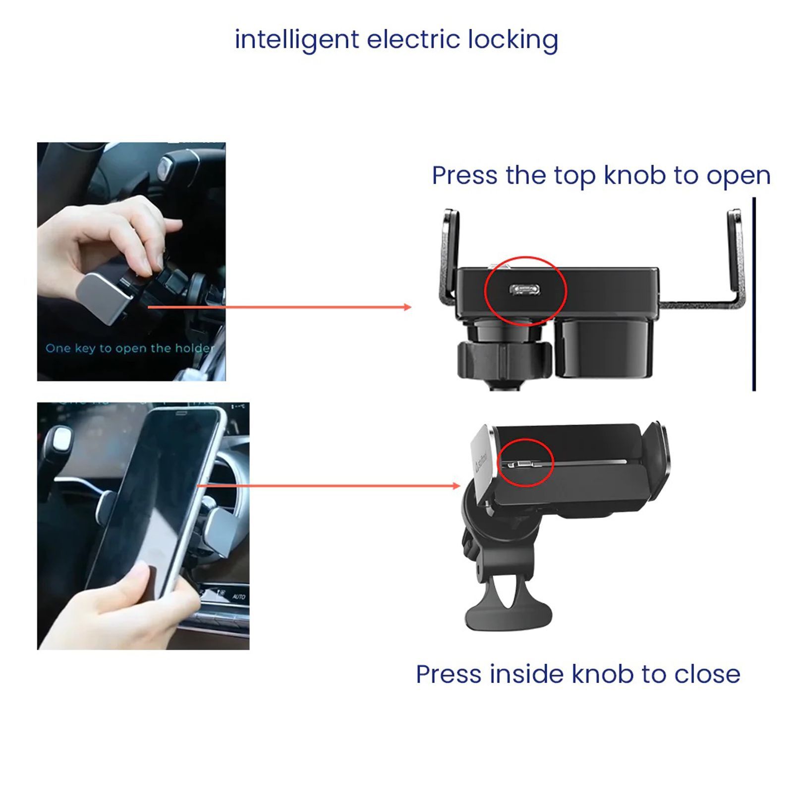 stuffcool Tener Pro Car Mount for Mobile (Intelligent Electric Lock, Black)_4