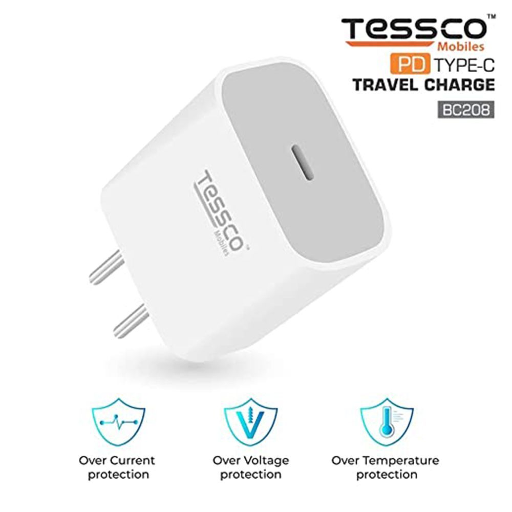 Tessco Mobiles TBC208 20W Type C Fast Charger (Adapter Only, Over Current Protection, White) Tessco Mobiles TBC208 20W Type C Fast Charger (Adapter Only, Over Current Protection, White)_3