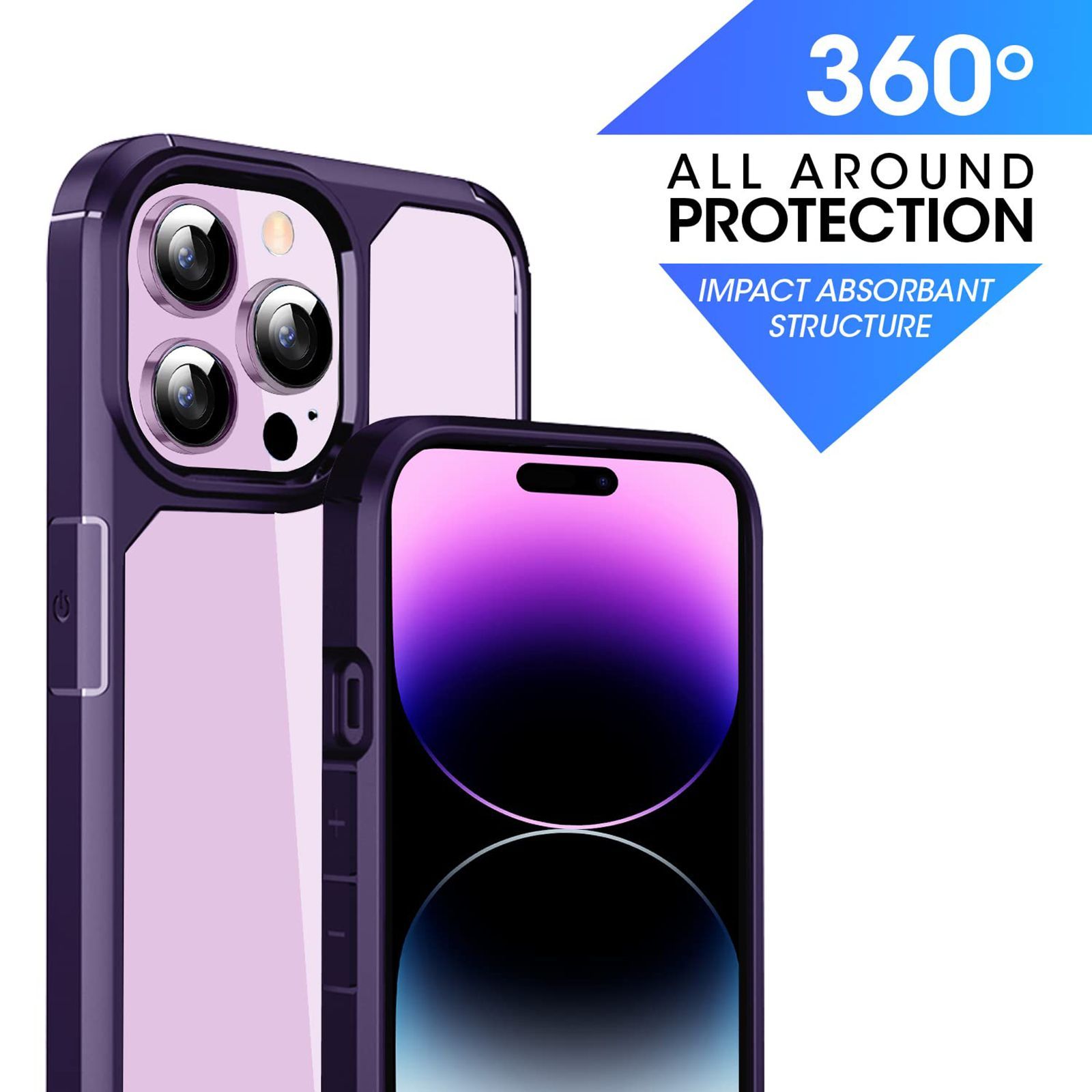 GRIPP Defender Hard TPU, Polycarbonate Back Case for Apple iPhone 14 Pro Max (Drop Protection, Purple) GRIPP Defender Hard TPU, Polycarbonate Back Case for Apple iPhone 14 Pro Max (Drop Protection, Purple)_4