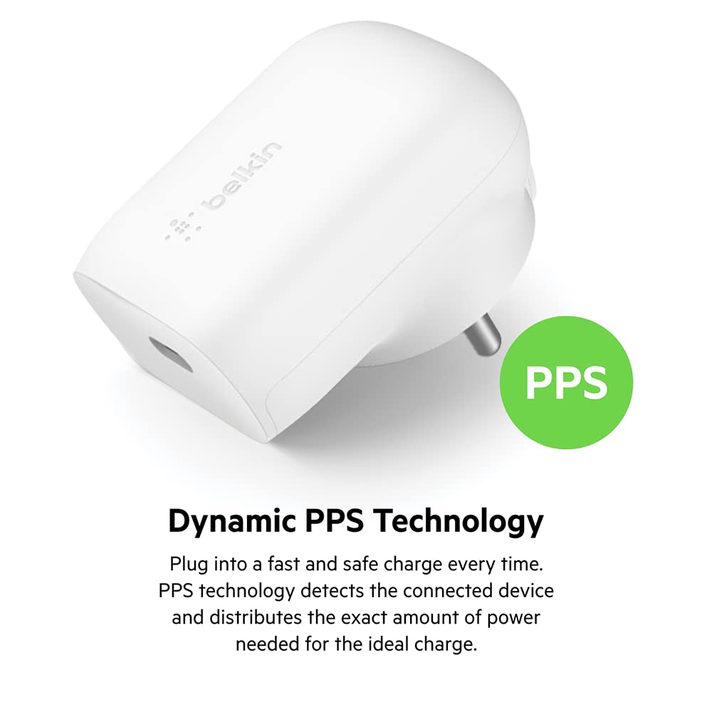 belkin BoostCharge 30W Type C Fast Charger (Adapter Only, Dynamic PPS Technology, White)_10
