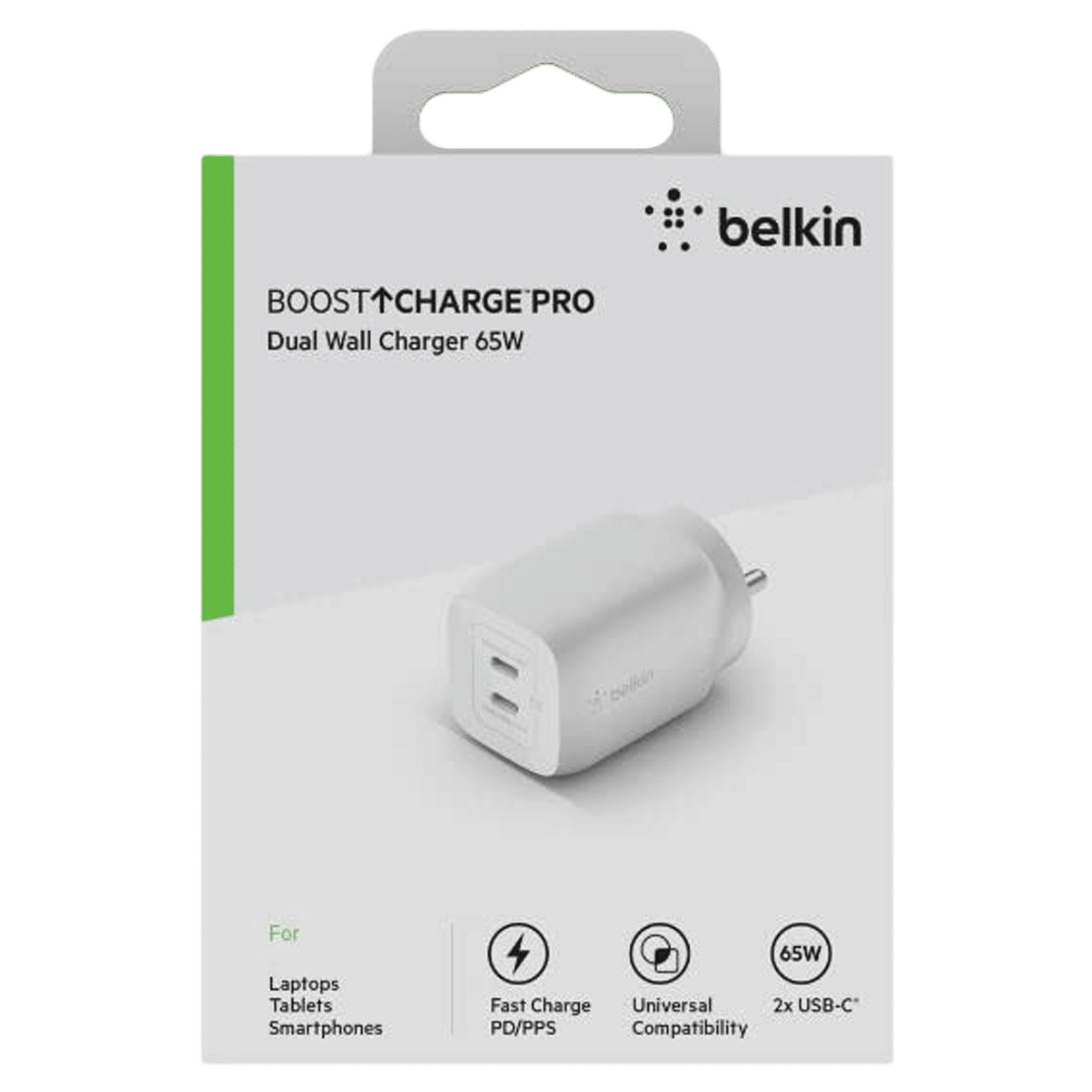 belkin BoostCharge Pro 65W Type C 2-Port Fast Charger (Adapter Only, Dynamic PPS Technology, White)_16