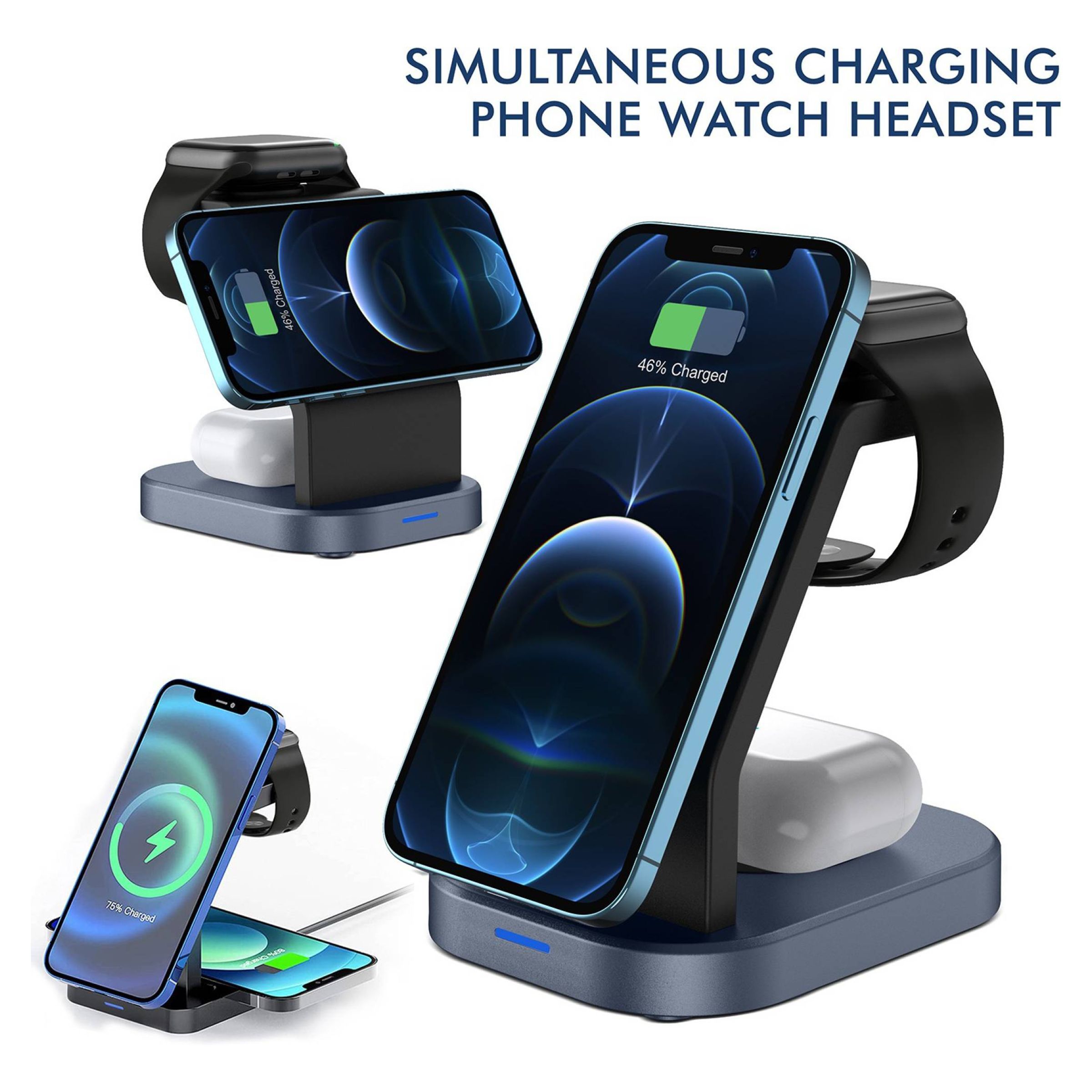 POWERUP 23W 3-in-1 Wireless Charger for iWatch Series 7, 6, 5, 4, 3, 2, 1, AirPods & iPhone (Multi-Layer Protection, Black)_11
