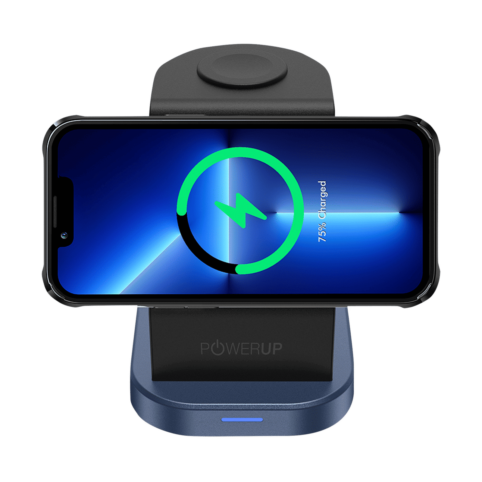 POWERUP 23W 3-in-1 Wireless Charger for iWatch Series 7, 6, 5, 4, 3, 2, 1, AirPods & iPhone (Multi-Layer Protection, Black)_3