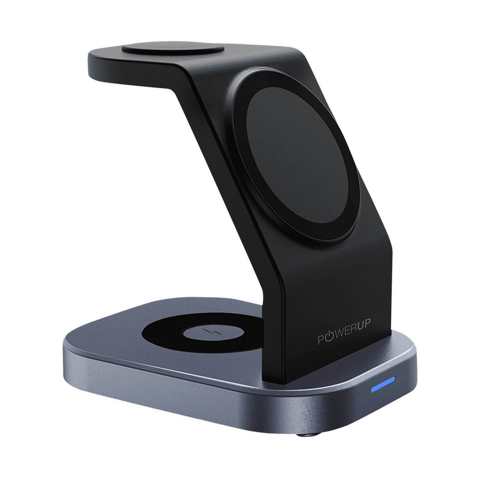 POWERUP 23W 3-in-1 Wireless Charger for iWatch Series 7, 6, 5, 4, 3, 2, 1, AirPods & iPhone (Multi-Layer Protection, Black)_4