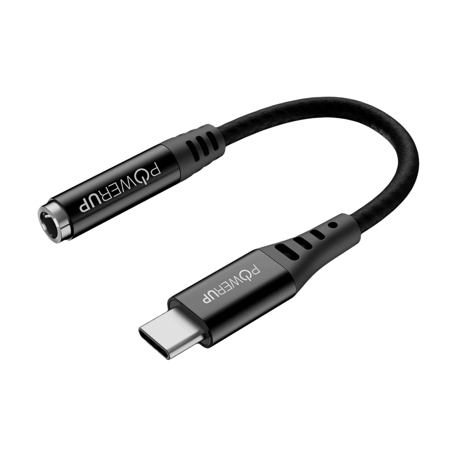 POWERUP Type C to 3.5mm Stereo 0.40 Feet (0.12 M) Cable (Powerful Noise Reduction, Black)_4