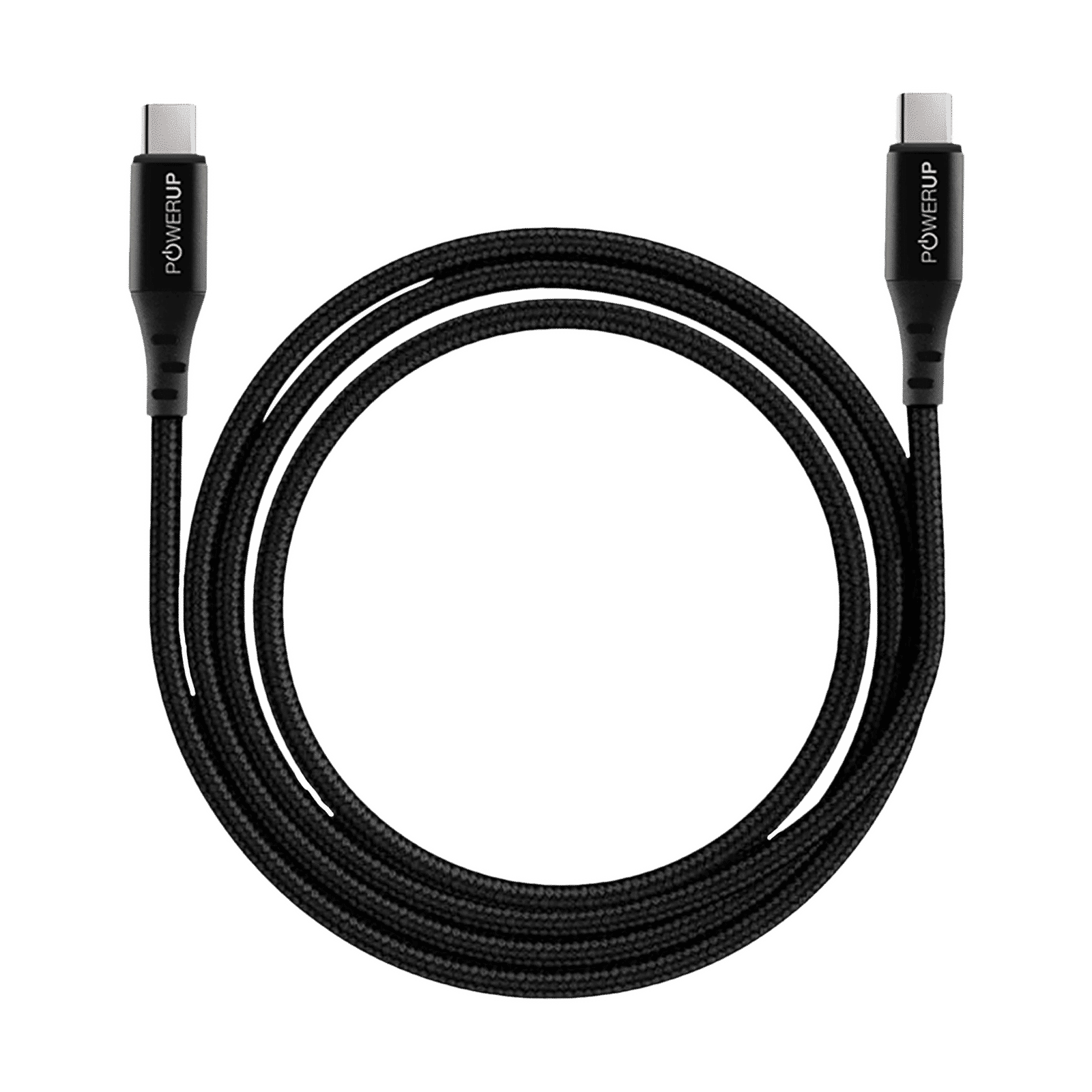POWERUP Type C to Type C 4.95 Feet (1.5 M) Cable (Tangle-free Design, Black)_1