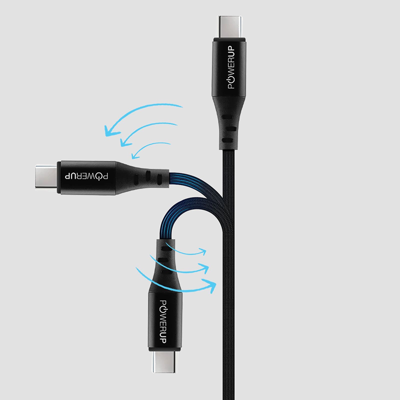 POWERUP Type C to Type C 6.6 Feet (2 M) Cable (Super Fast Power Delivery, Black)_7