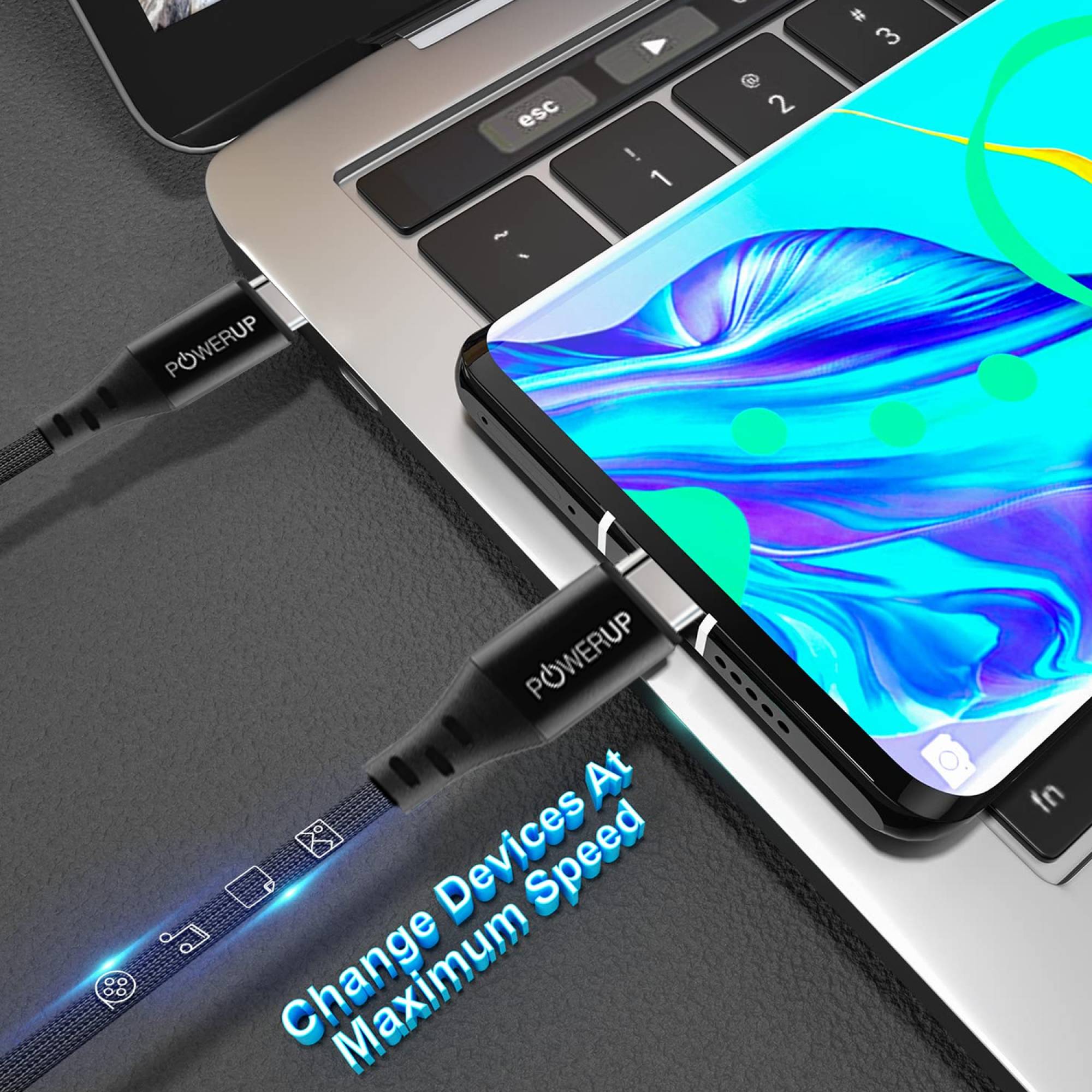 POWERUP Type C to Type C 6.6 Feet (2 M) Cable (Super Fast Power Delivery, Black)_8