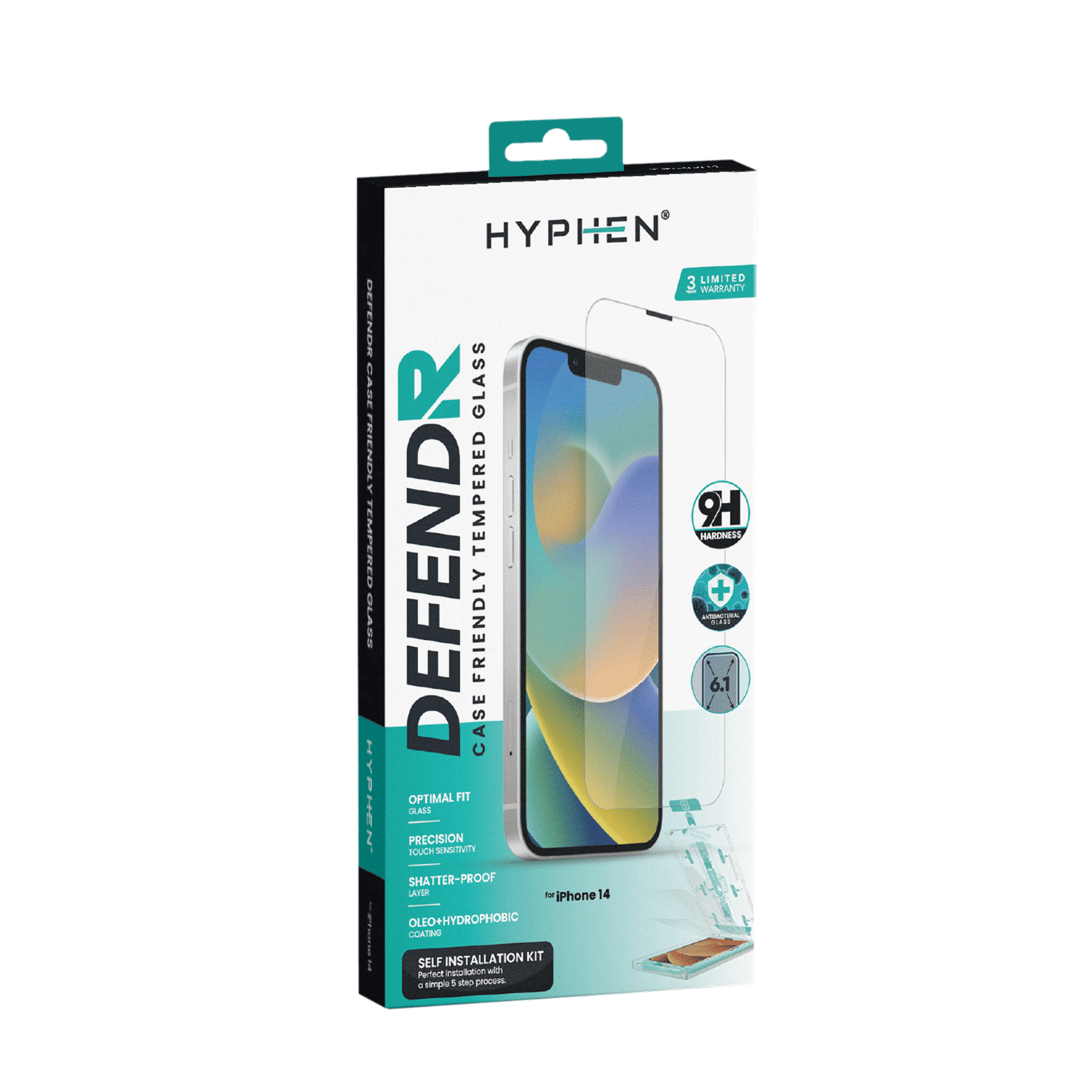 HYPHEN DEFENDR Tempered Glass for Apple iPhone 14 (Case Friendly) HYPHEN DEFENDR Tempered Glass for Apple iPhone 14 (Case Friendly)_10