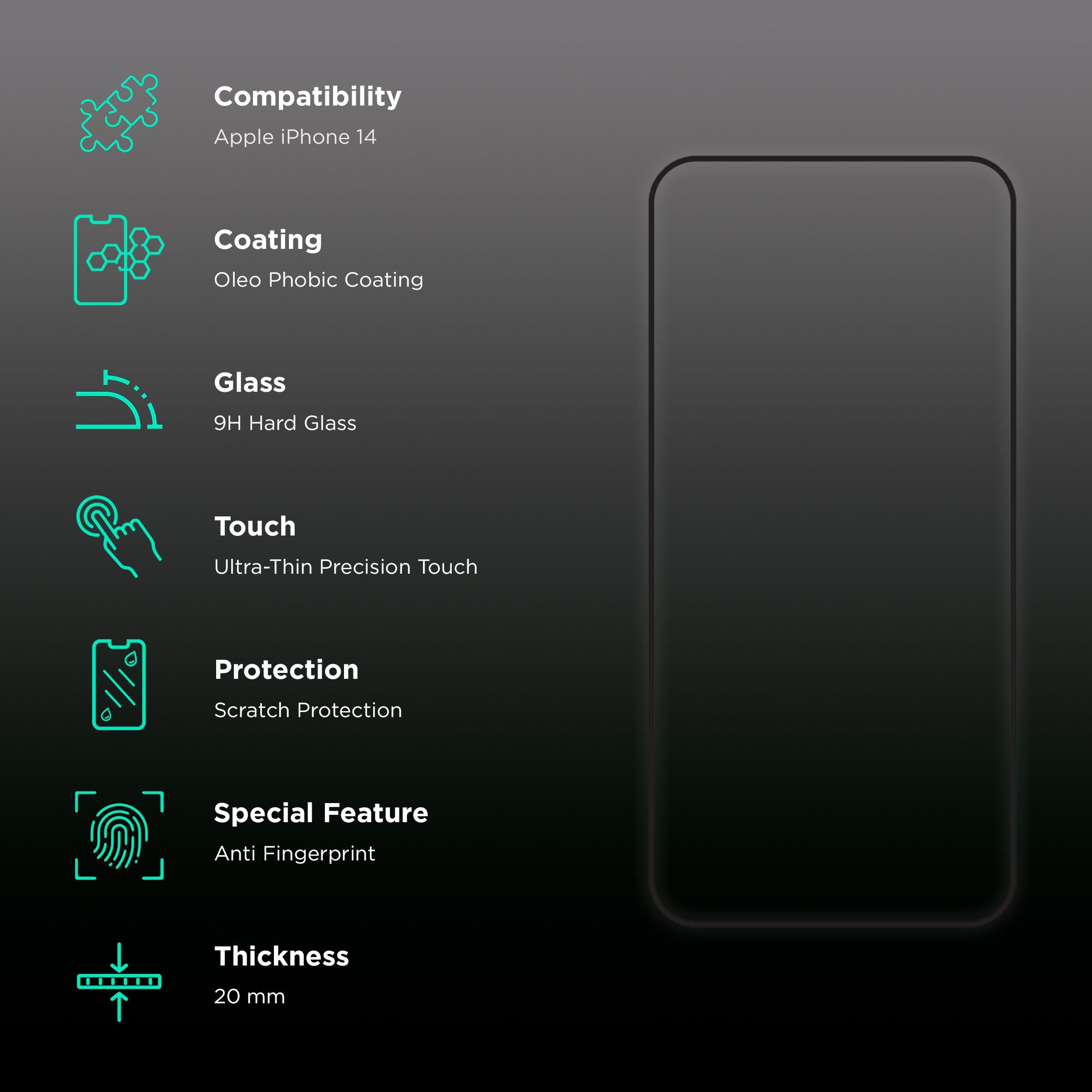 HYPHEN DEFENDR Privacy Tempered Glass for Apple iPhone 14 (Shatter-Proof)_3