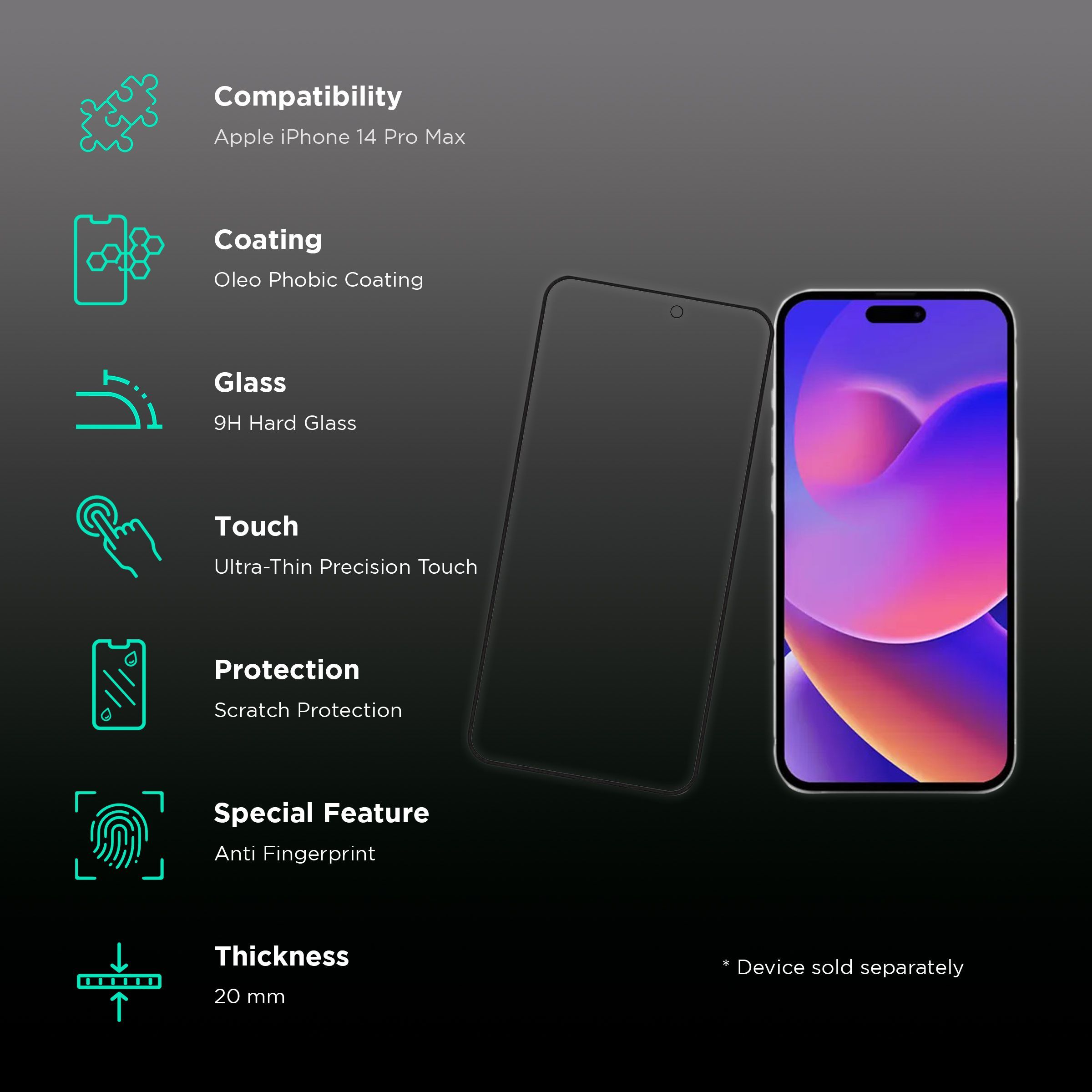 HYPHEN DEFENDR Privacy Tempered Glass for Apple iPhone 14 Pro Max (Shatter-Proof) HYPHEN DEFENDR Privacy Tempered Glass for Apple iPhone 14 Pro Max (Shatter-Proof)_3